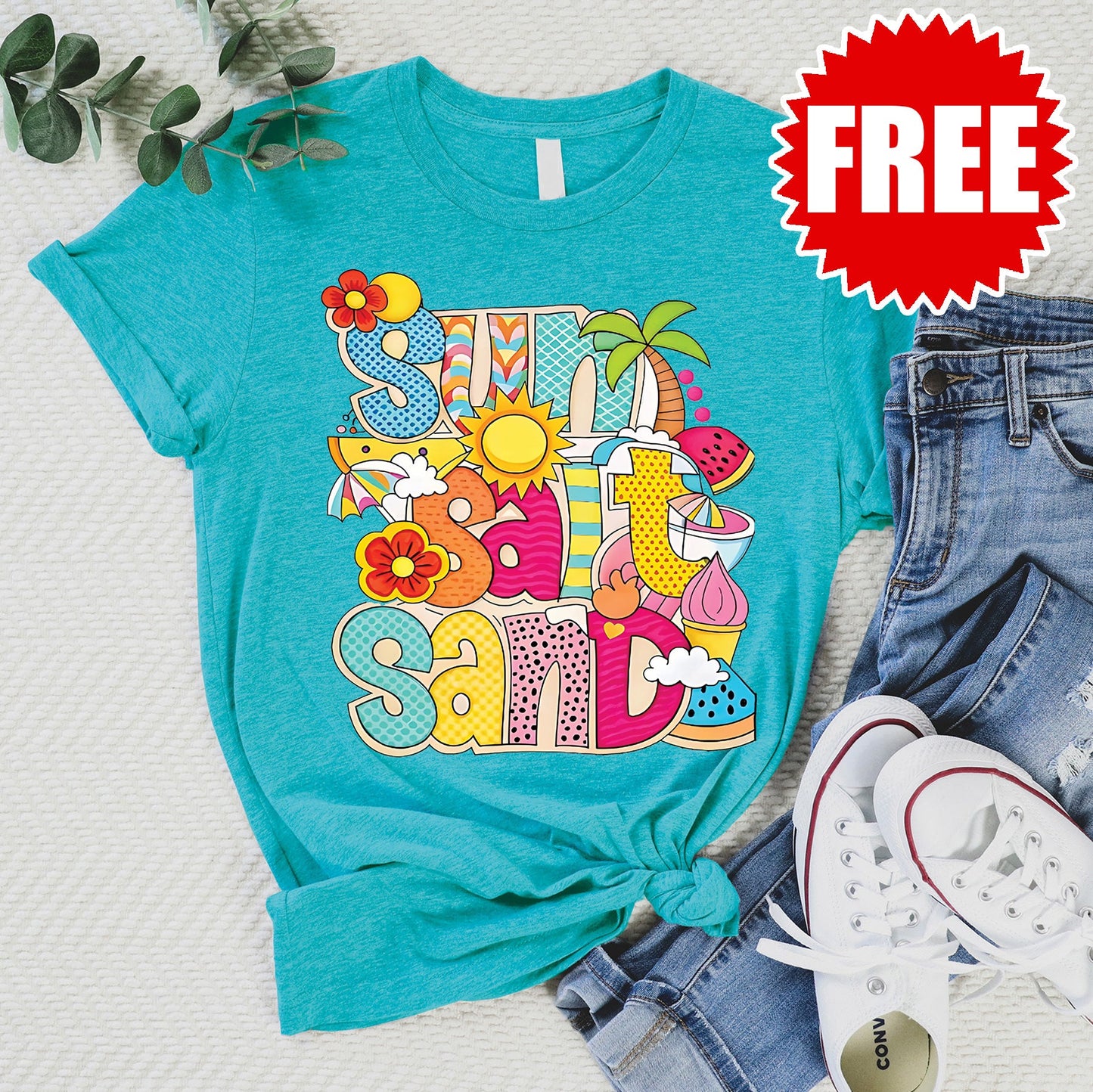Sun Salt Sand Tee - Heather Jade - 0