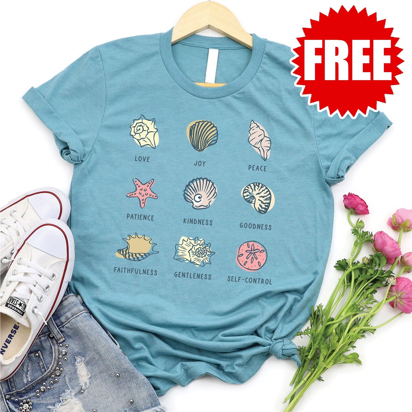 Fruit of the Spirit Tee - Heather Lagoon - FREE