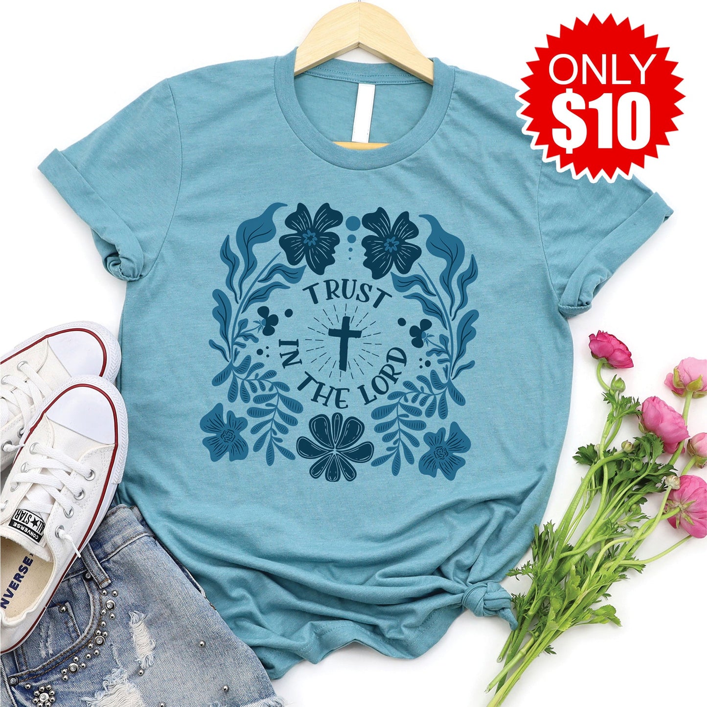 Trust In The Lord Tee - Heather Lagoon