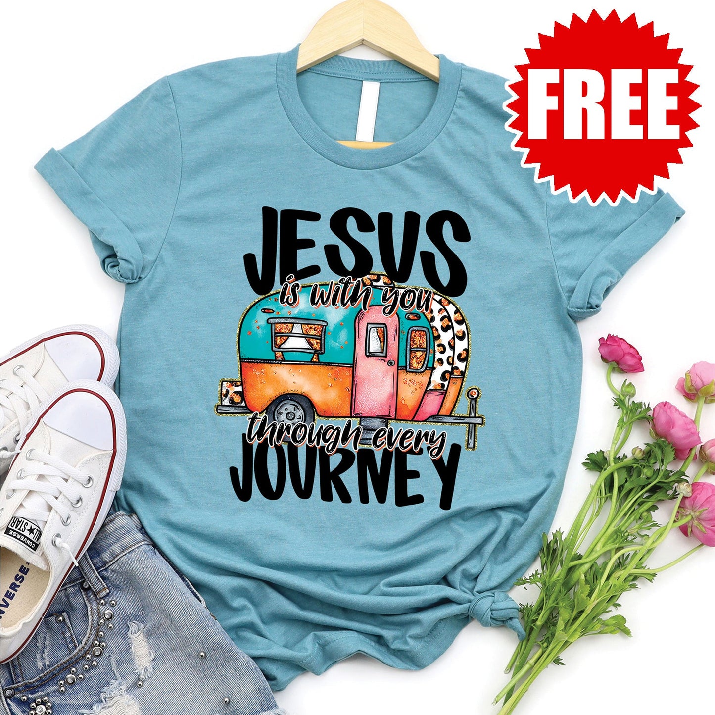 Jesus is With You Tee - Heather Lagoon - 0