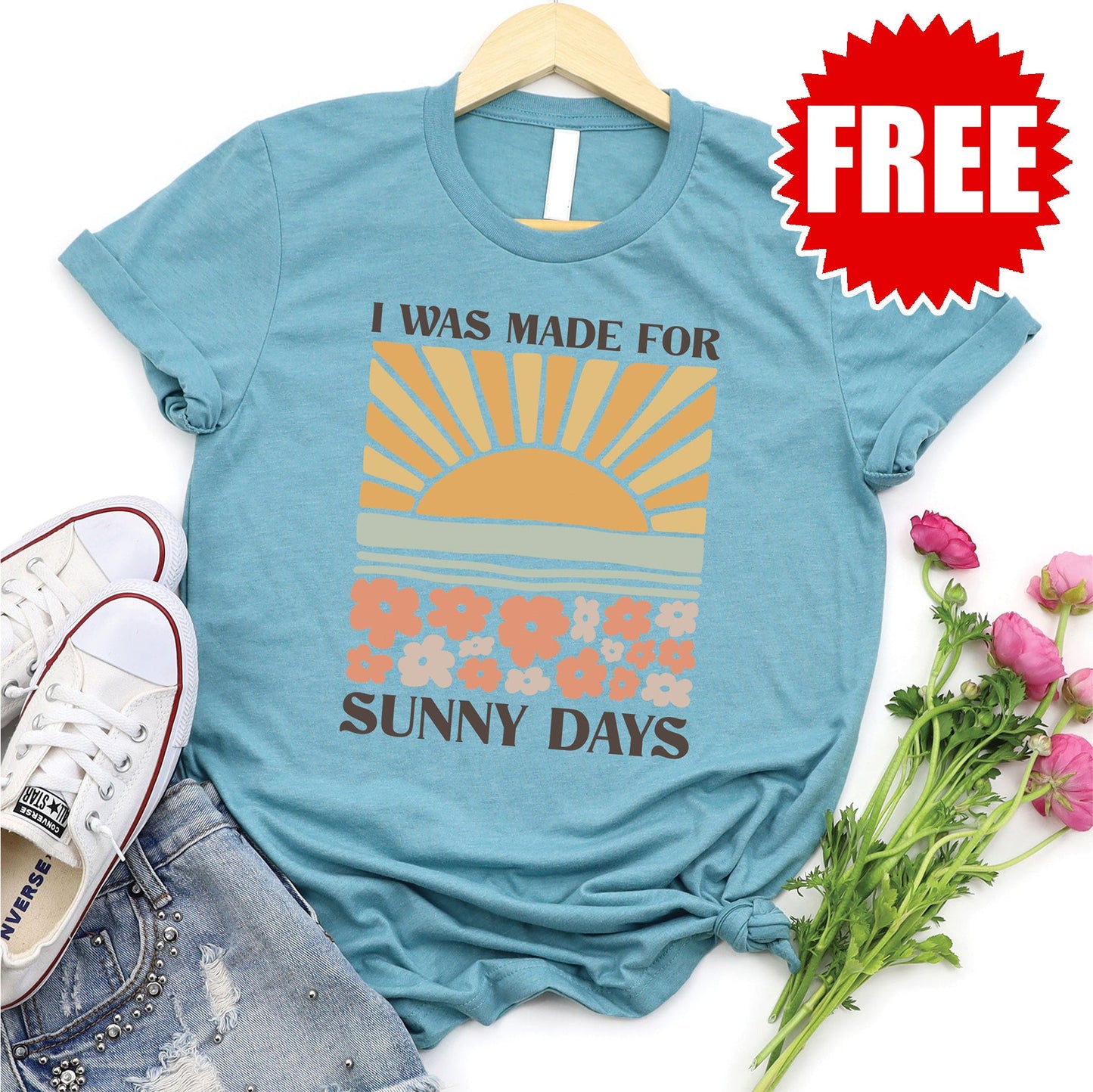 Sunny Days Tee - Heather Lagoon - 0