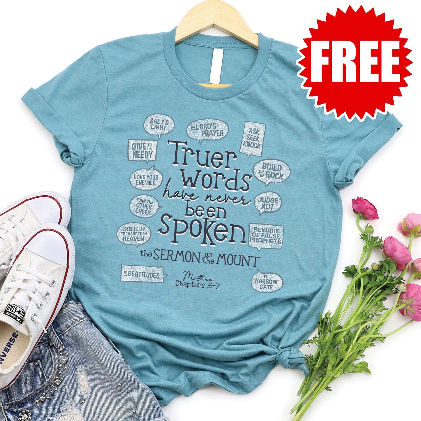 Truer Words Tee - Heather Lagoon - 0