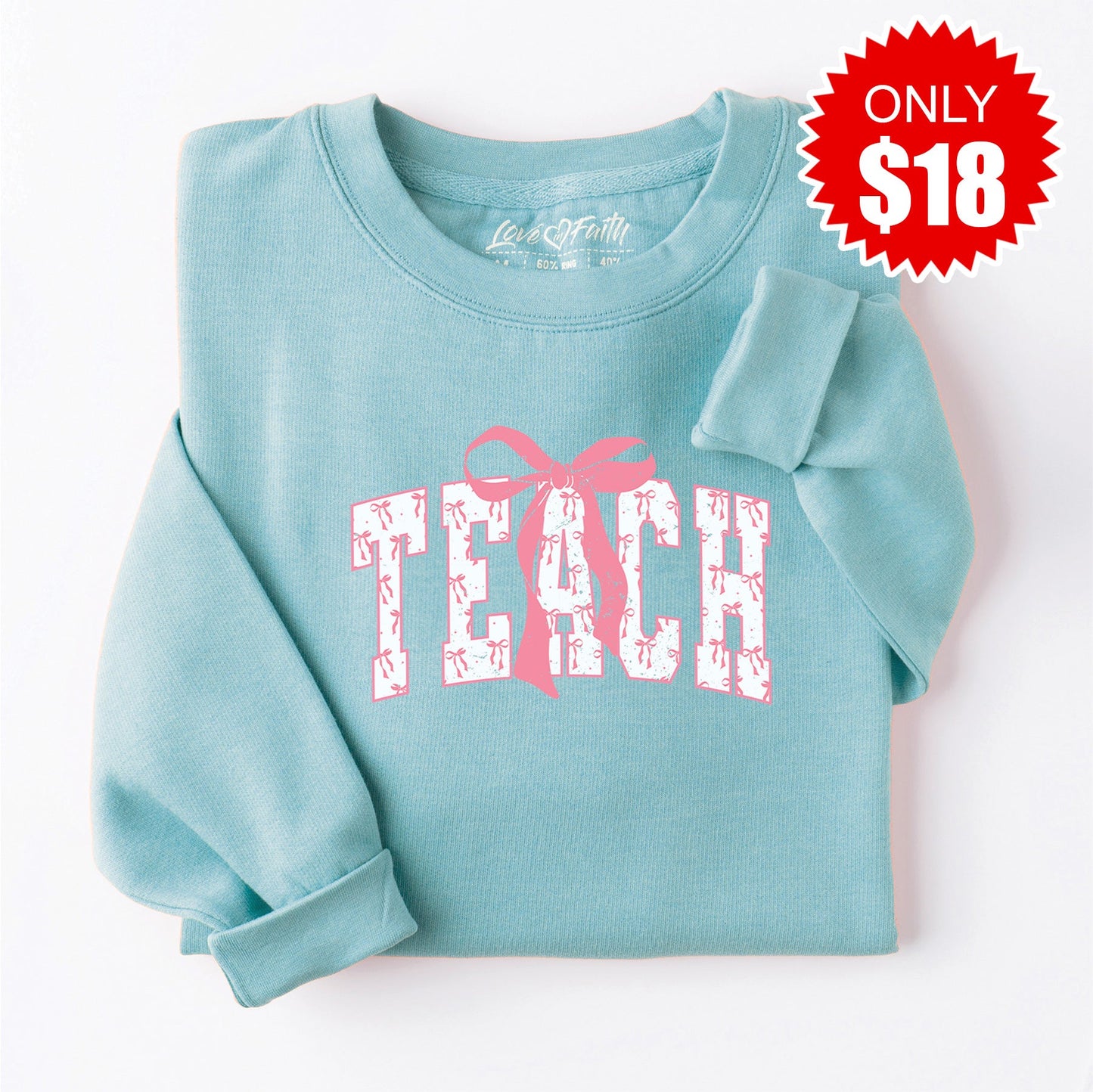 Teach Sweatshirt - Heather Lagoon - 18