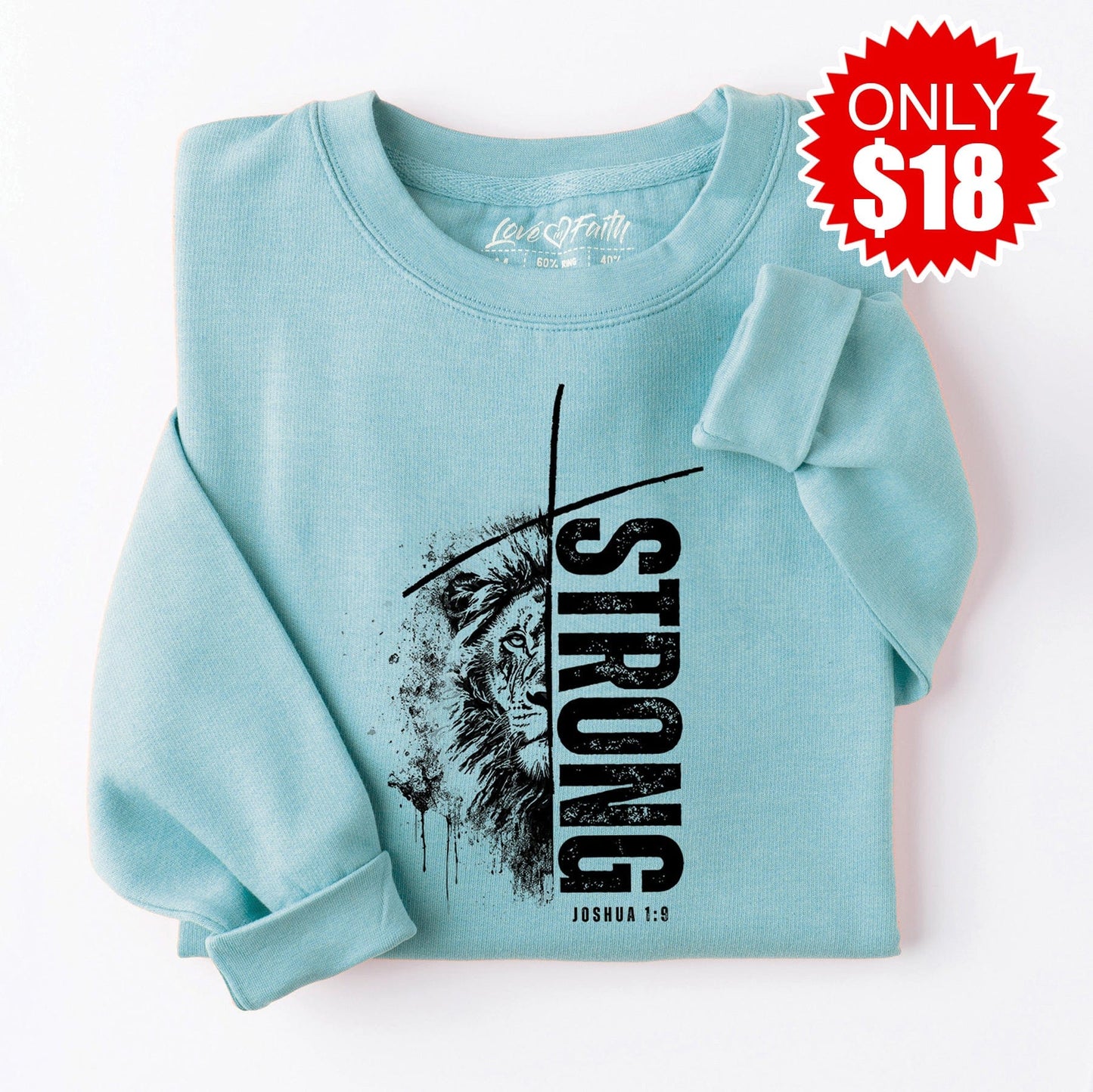 Strong Crewneck Sweatshirt - Heather Lagoon