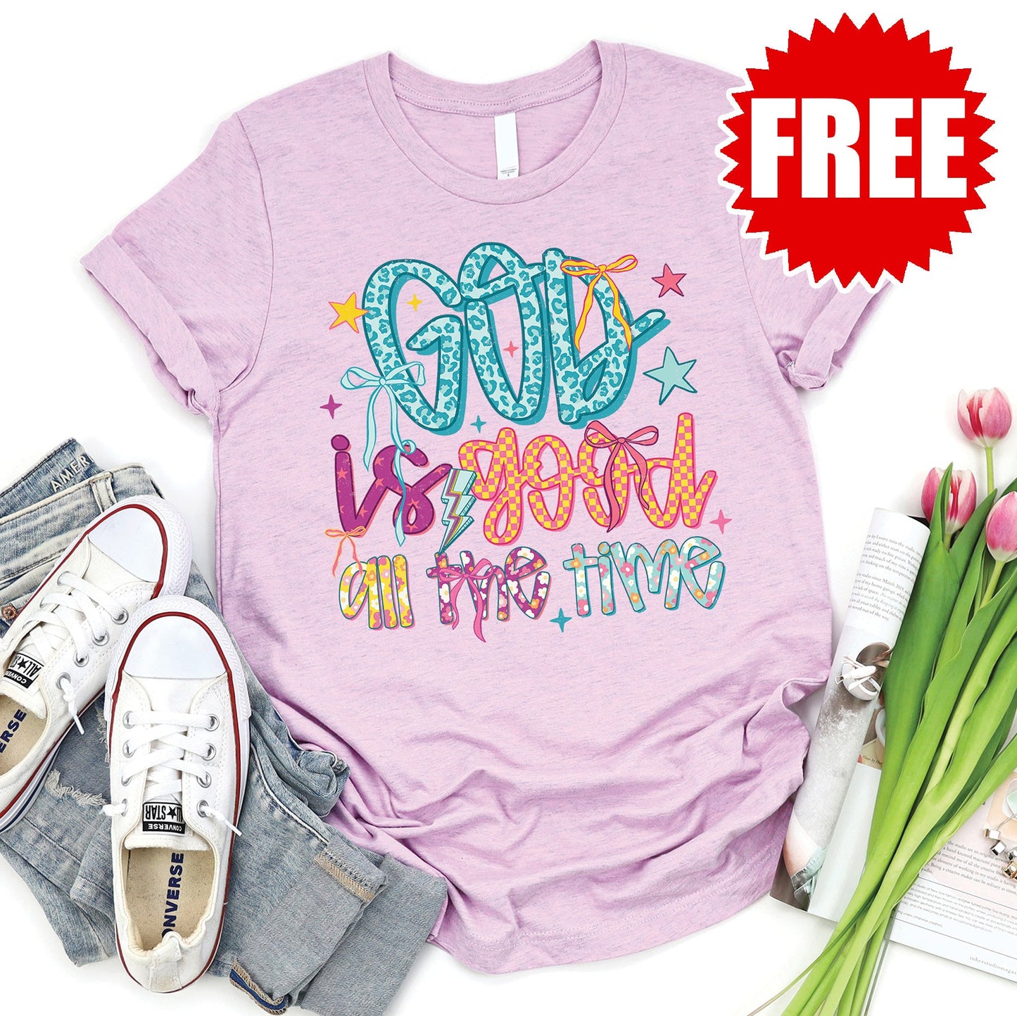 God is Good Tee - Heather Lilac - 0