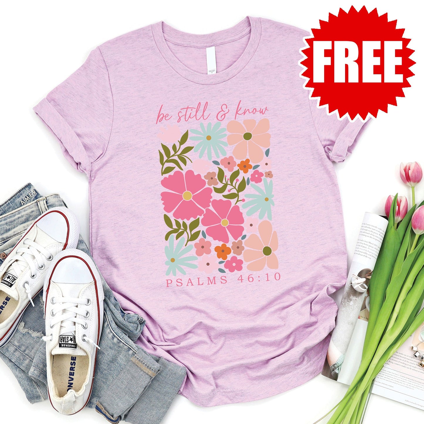 Be Still and Know Tee - Heather Lilac - 0 Style001