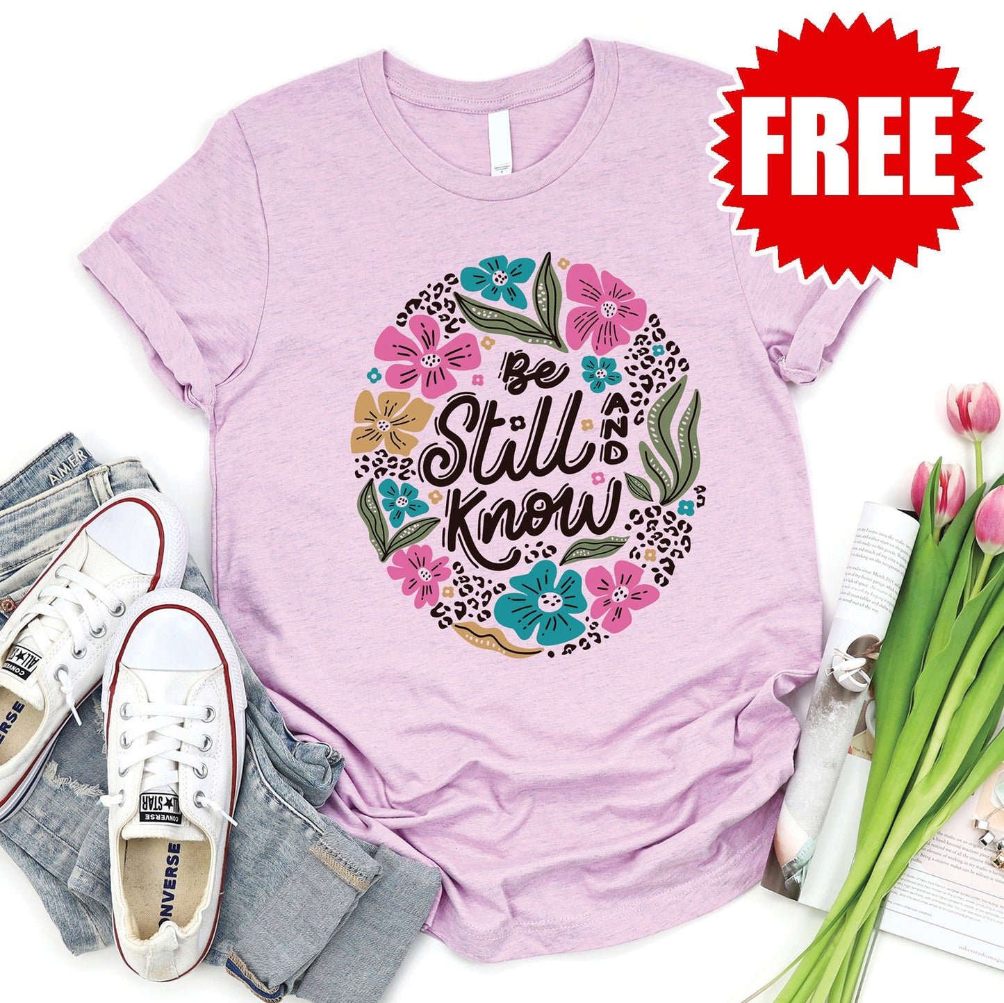 Be Still and Know Tee - Heather Lilac - 0