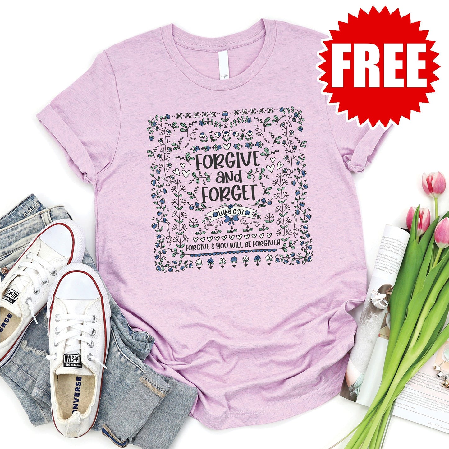 Forgive Forget Tee - Heather Lilac - 0