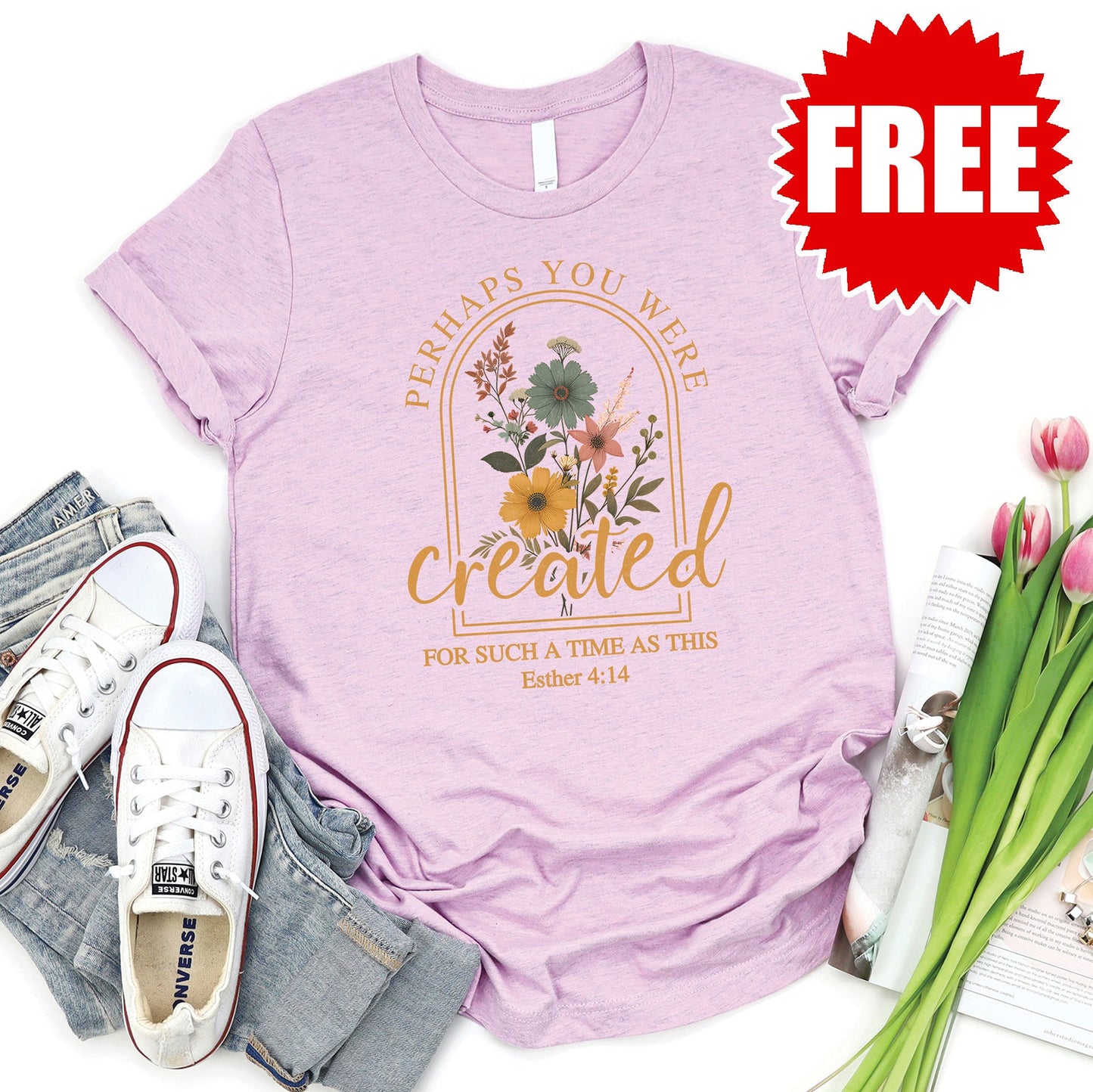 Created Tee - Heather Lilac - 0