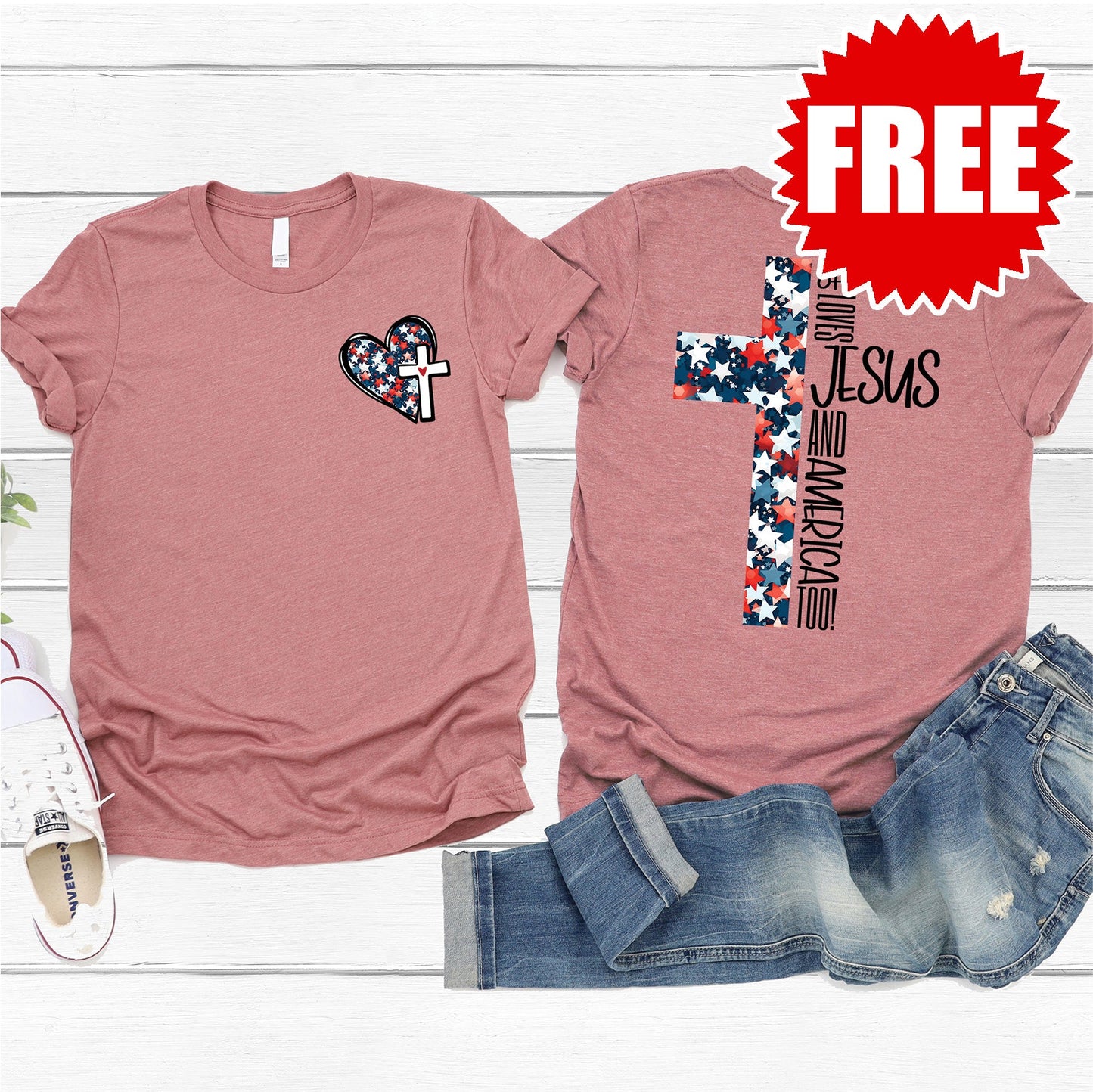 She Loves Jesus Tee - Heather Mauve - 0