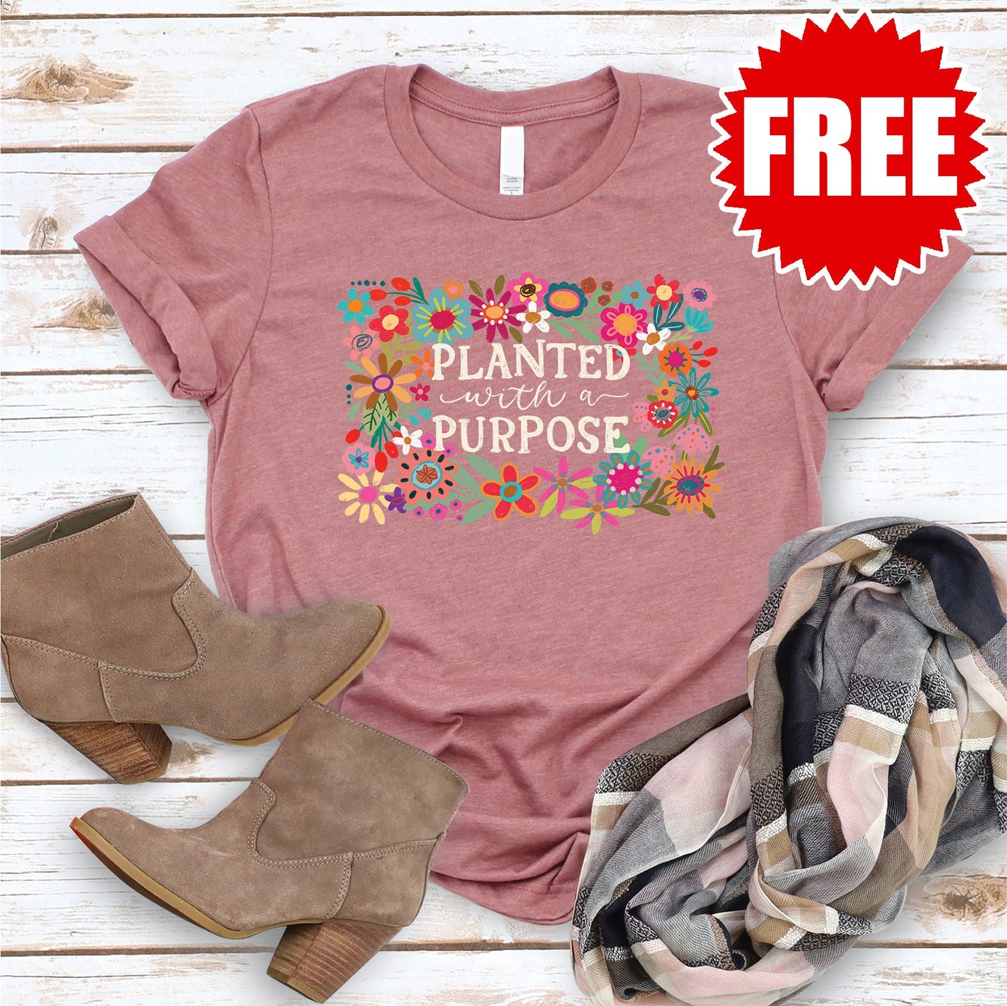 Planted with a Purpose Tee - Heather Mauve - 0