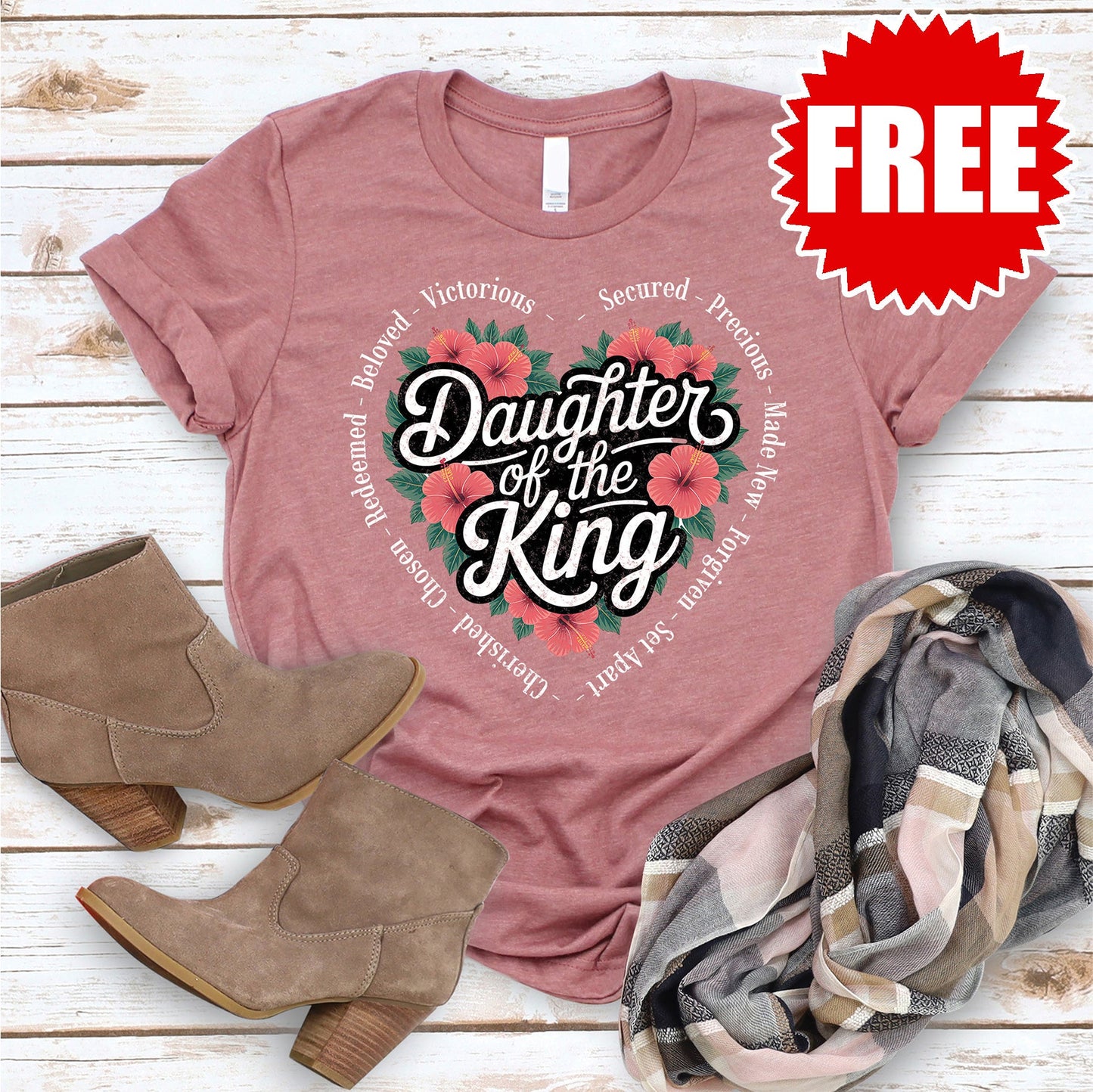 Daughter Of The King Tee - Heather Mauve - 0