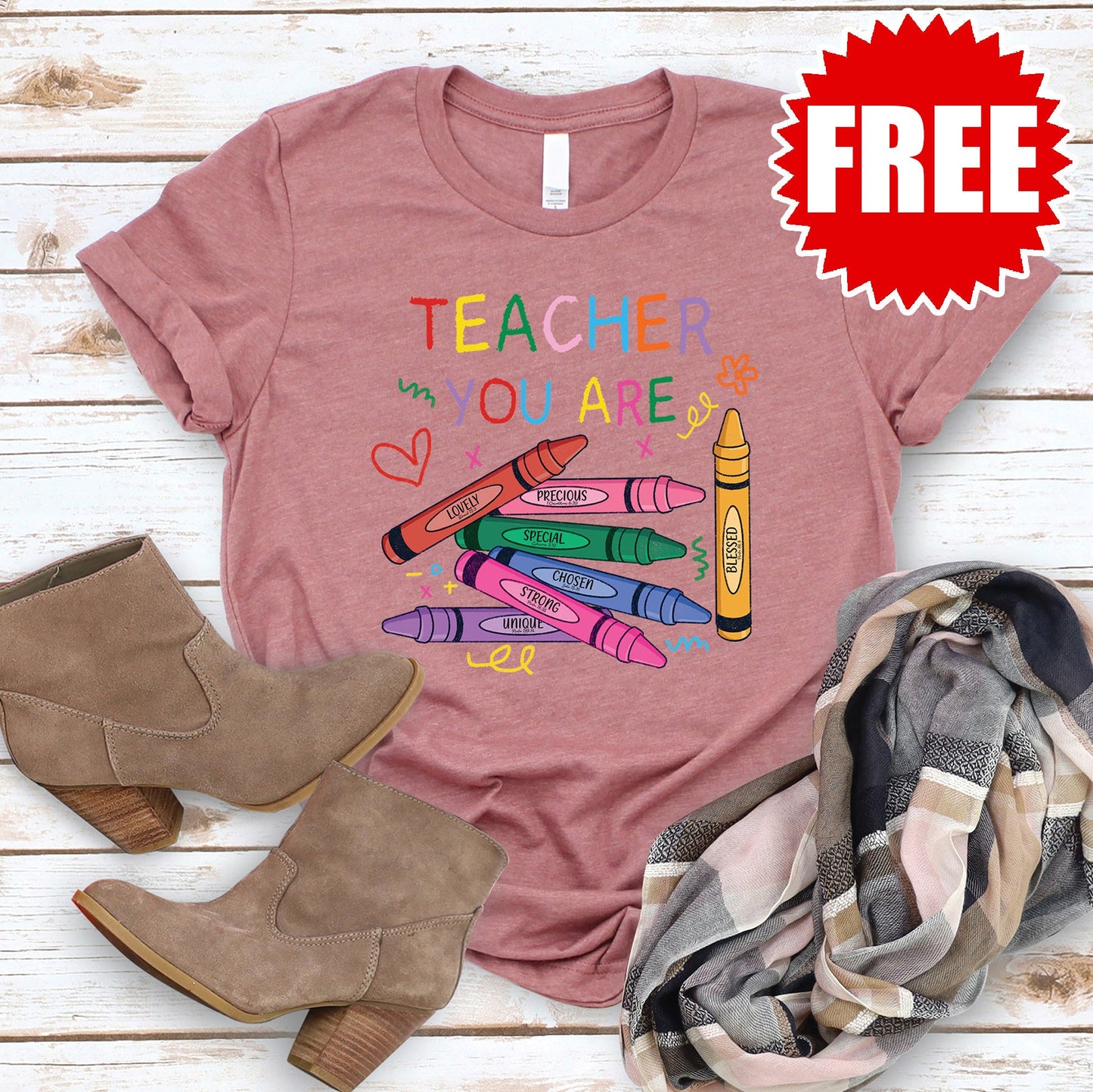 Teacher You Are Tee - Heather Mauve - FREE