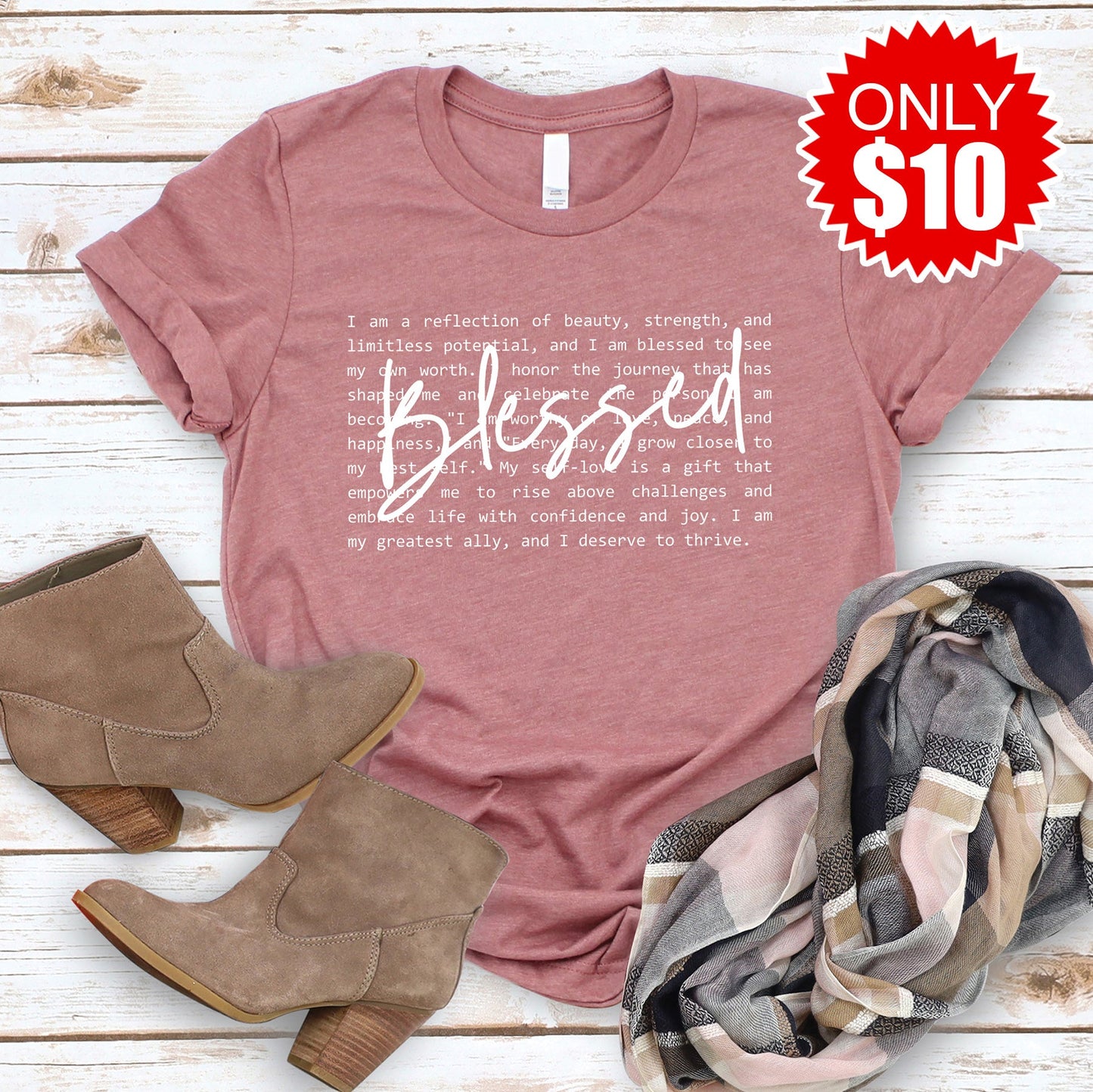 Blessed Tee - Heather Mauve