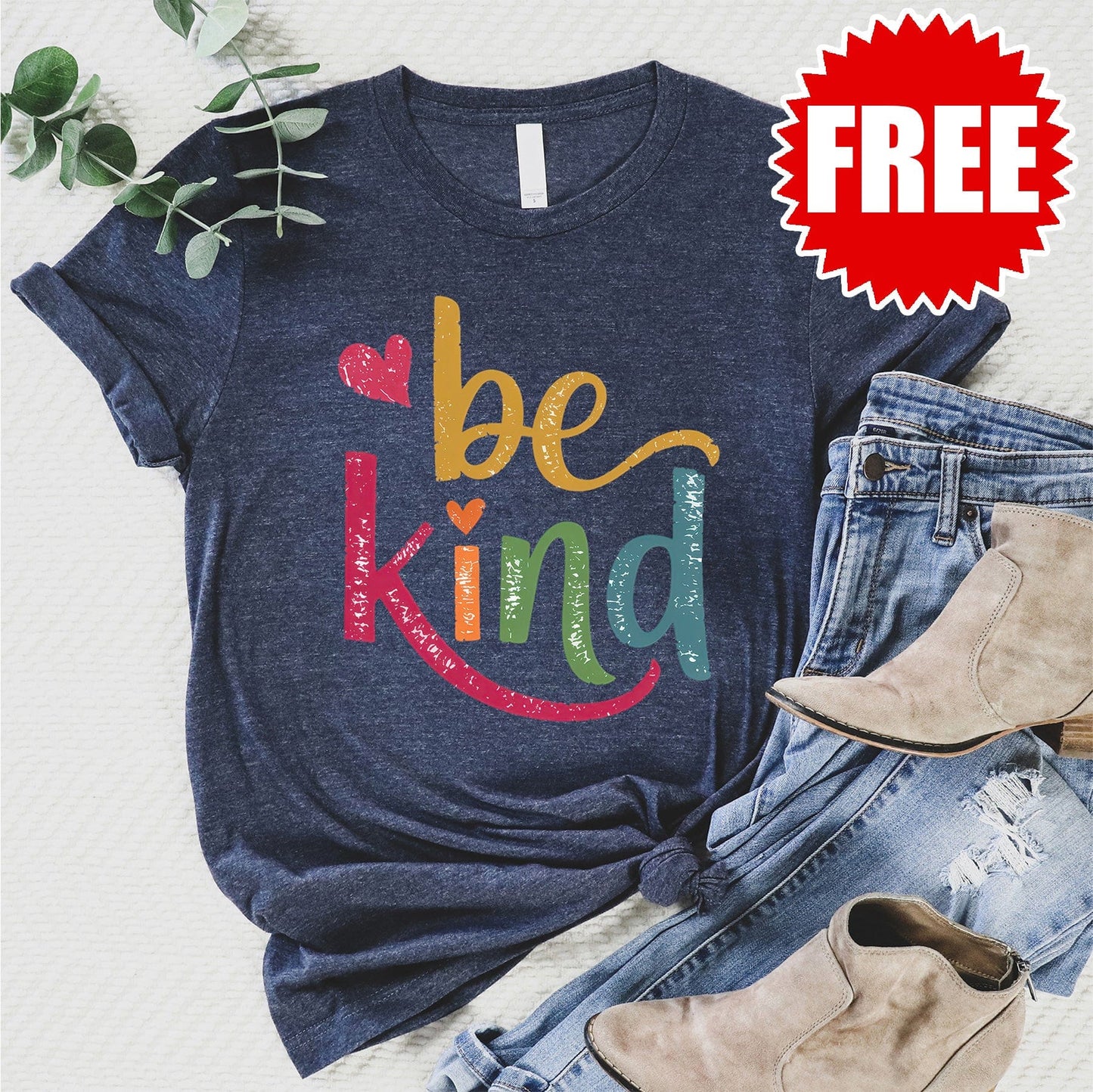 Be Kind Tee - Heather Navy