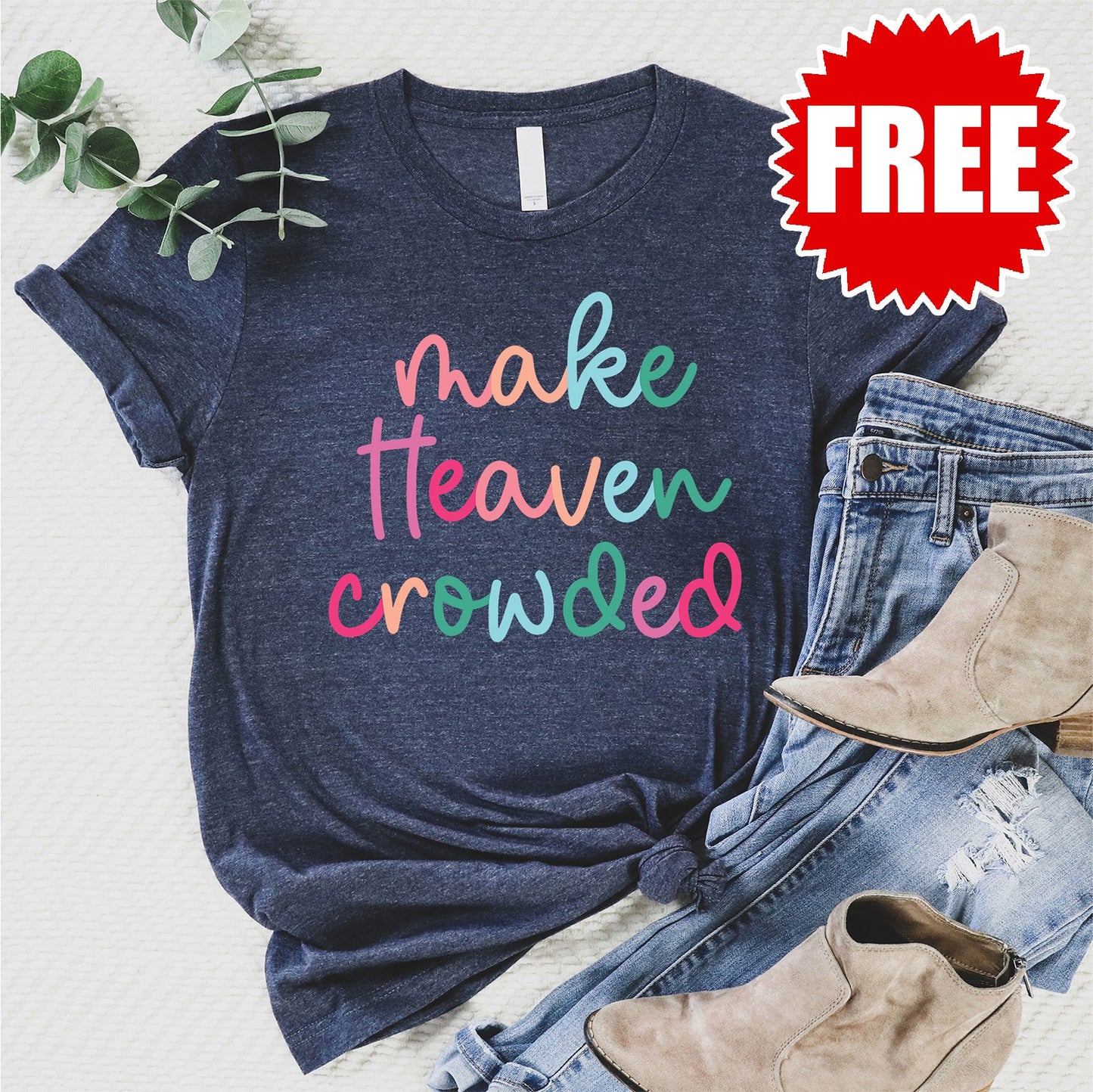 Make Heaven Crowded Tee - Heather Navy - 0