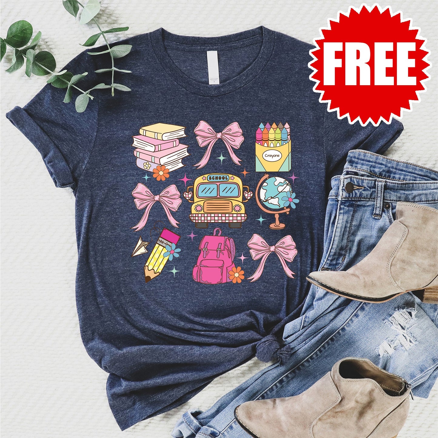 Teacher Life Tee - Heather Navy - 0