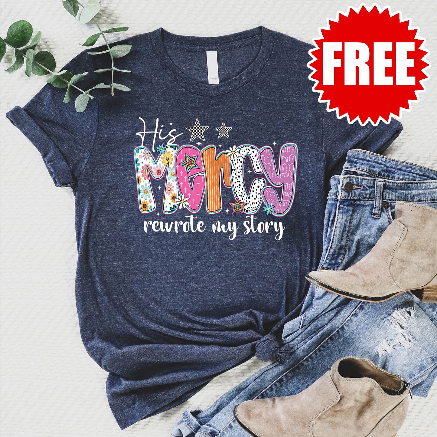 Mercy Tee - Heather Navy - 0