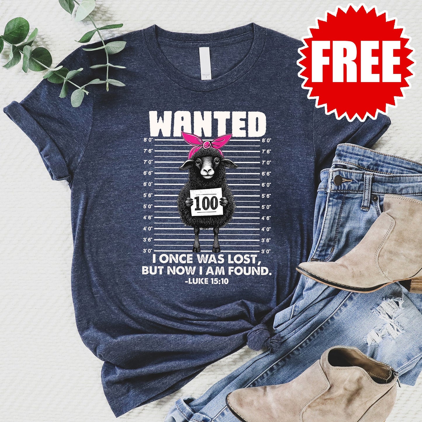 Wanted Sheep Tee - Heather Navy - 0