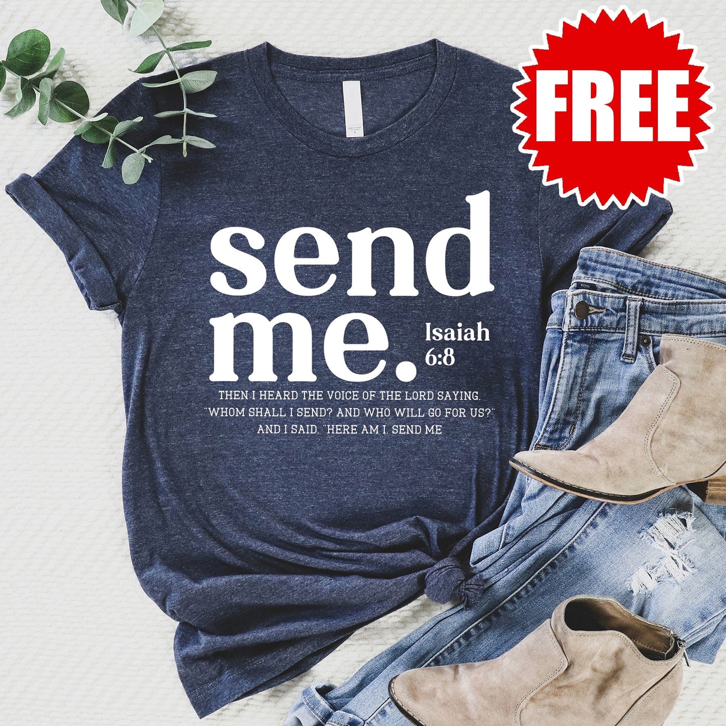 Send Me Tee - Heather Navy