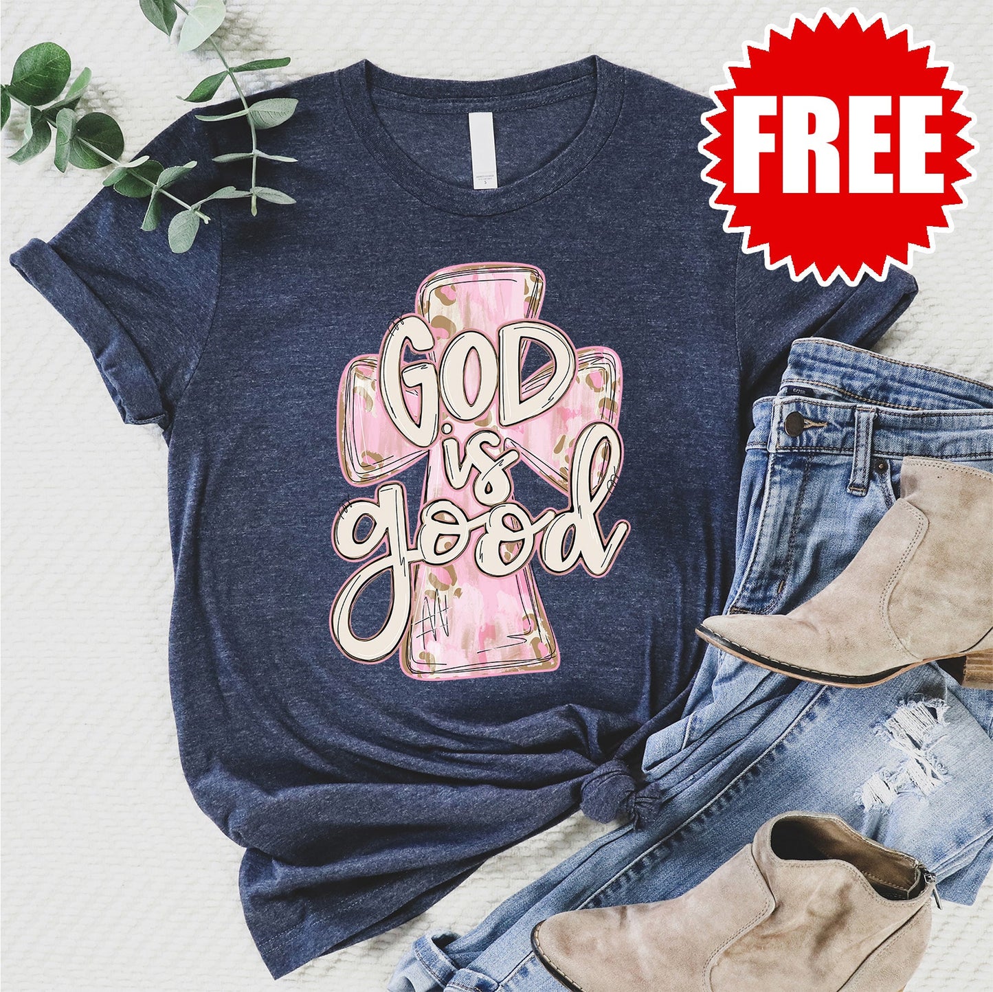 God is Good Tee - Heather Navy - 0