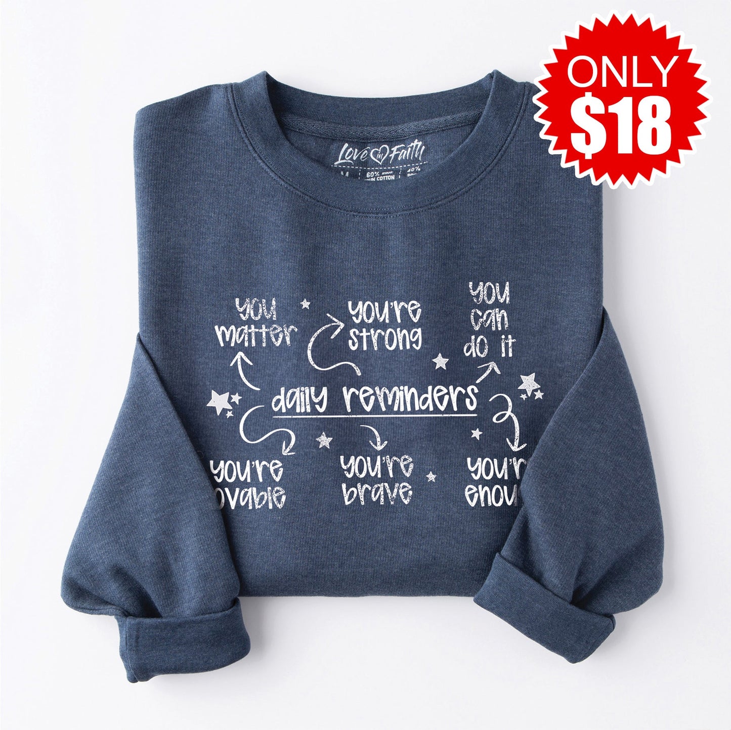 Daily Reminders Crewneck Sweatshirt - Heather Navy