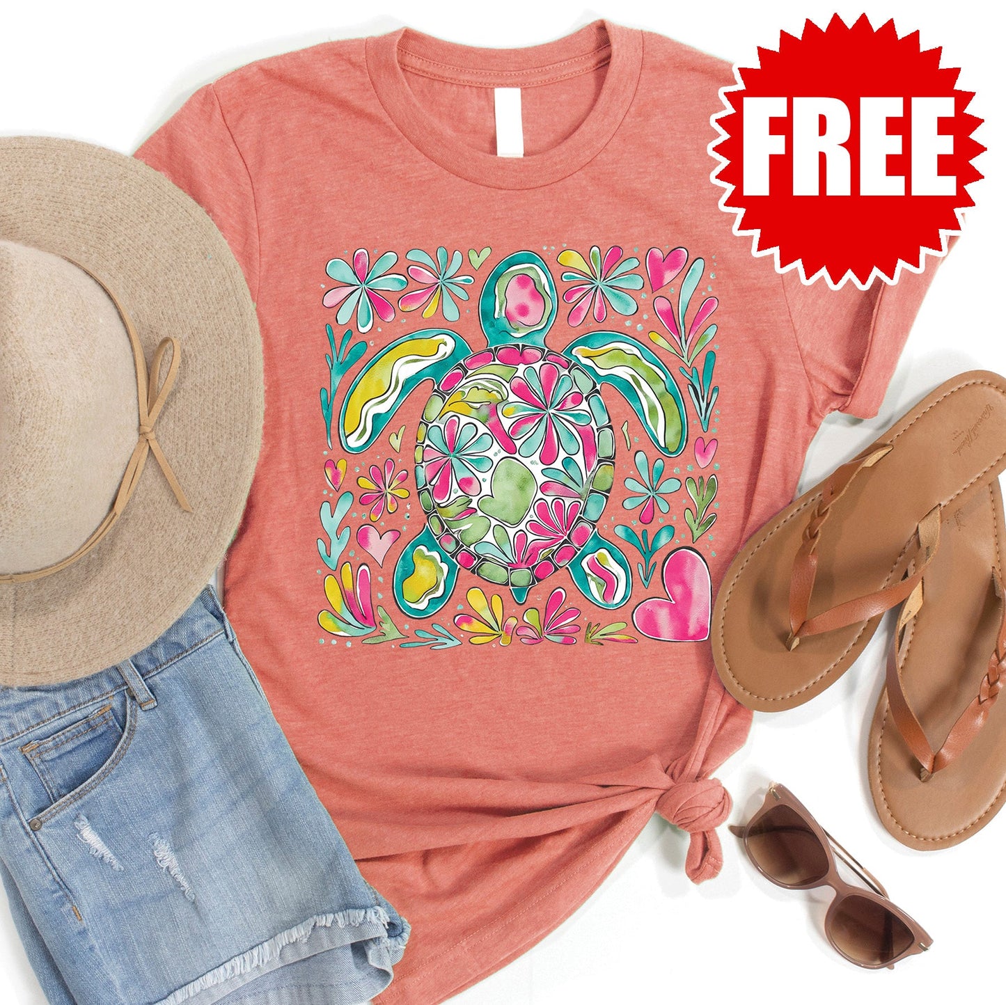 Turtle Floral Tee - 0