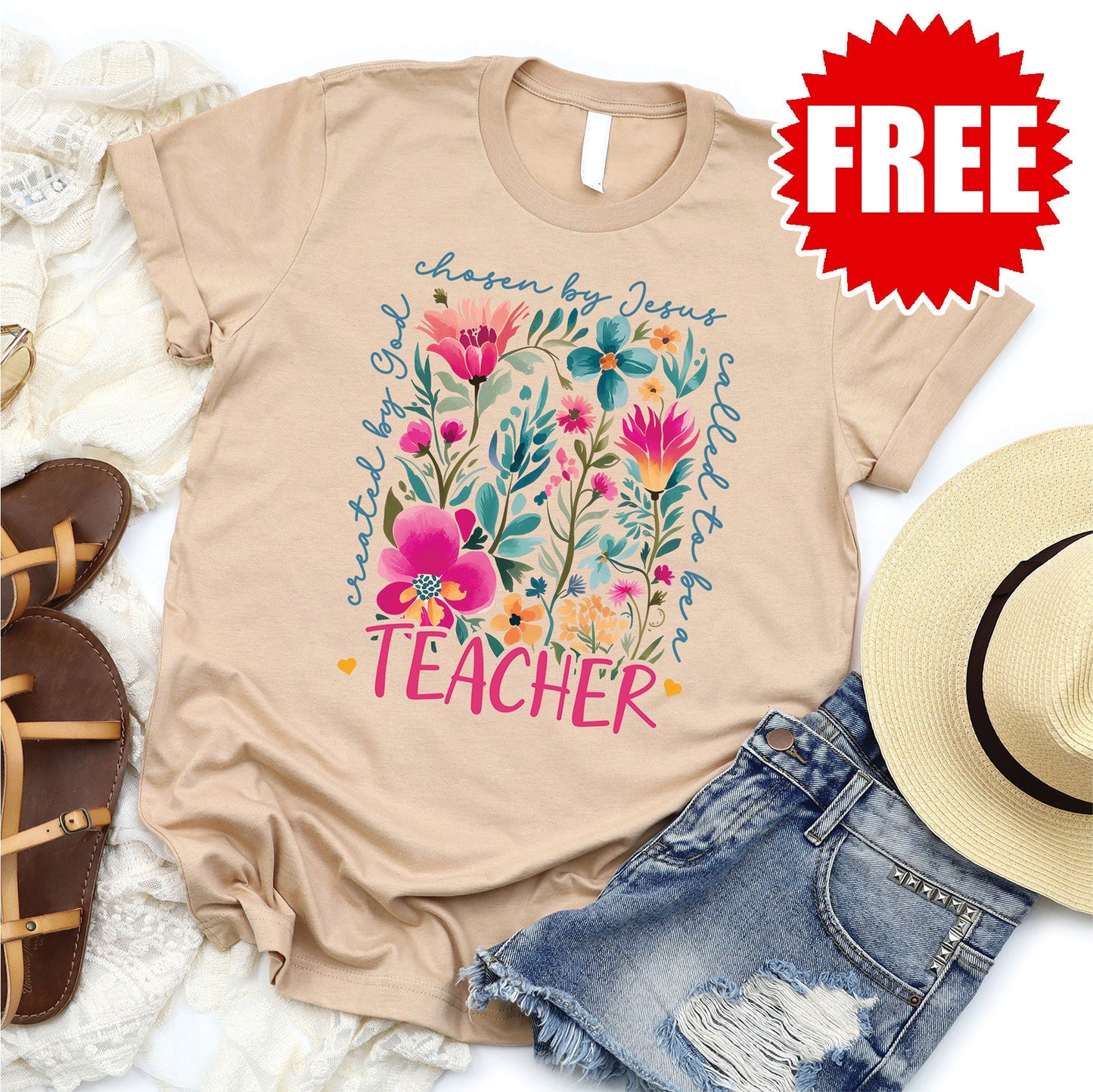Called To Be A Teacher Tee - Heather Sand Dune - 0