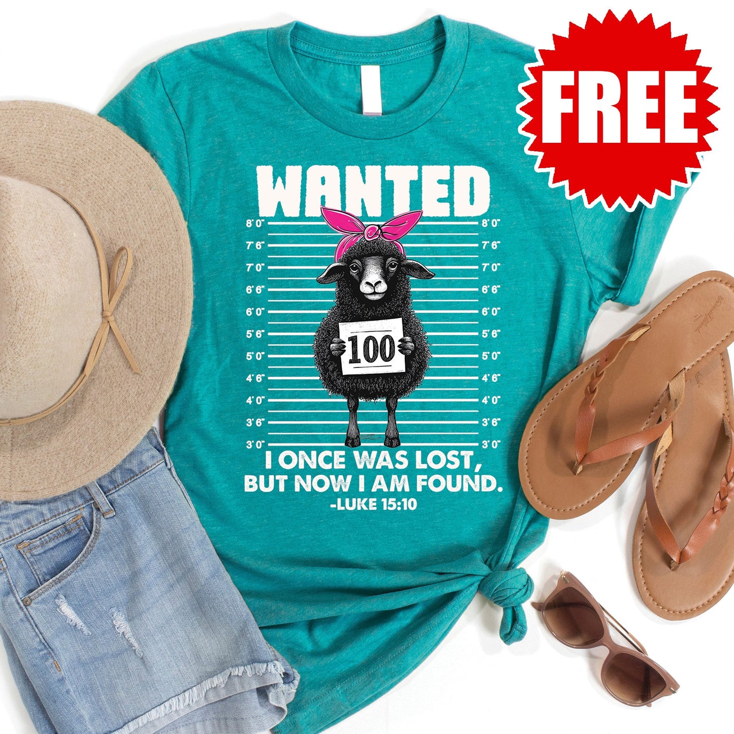 Wanted Sheep Tee - Heather Sapphire - 0