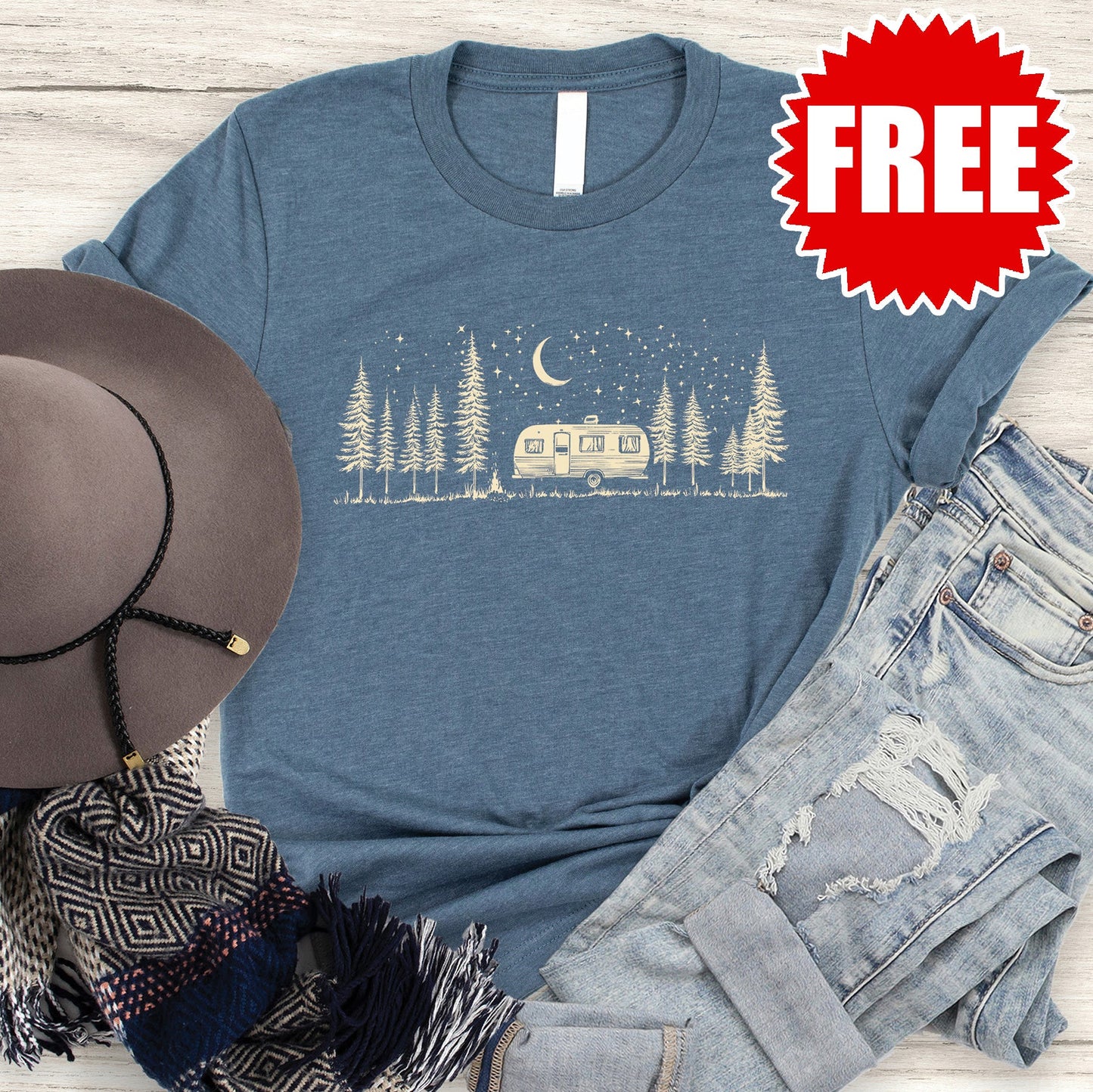 Camping Life Tee - Heather Slate - 0