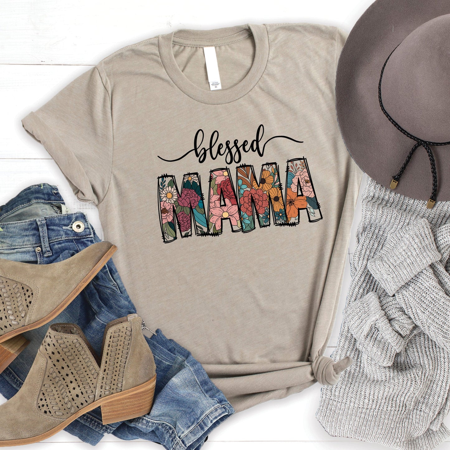 Blessed Mama Floral Tee