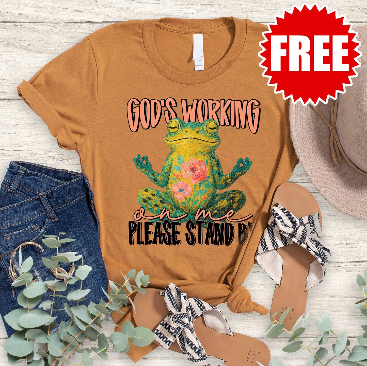 God's Working Tee - Heather Toast - 0
