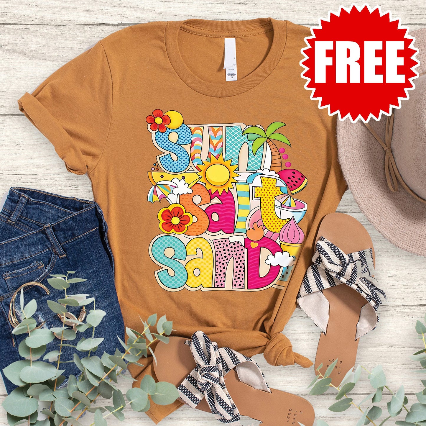 Sun Salt Sand Tee - Heather Toast - 0
