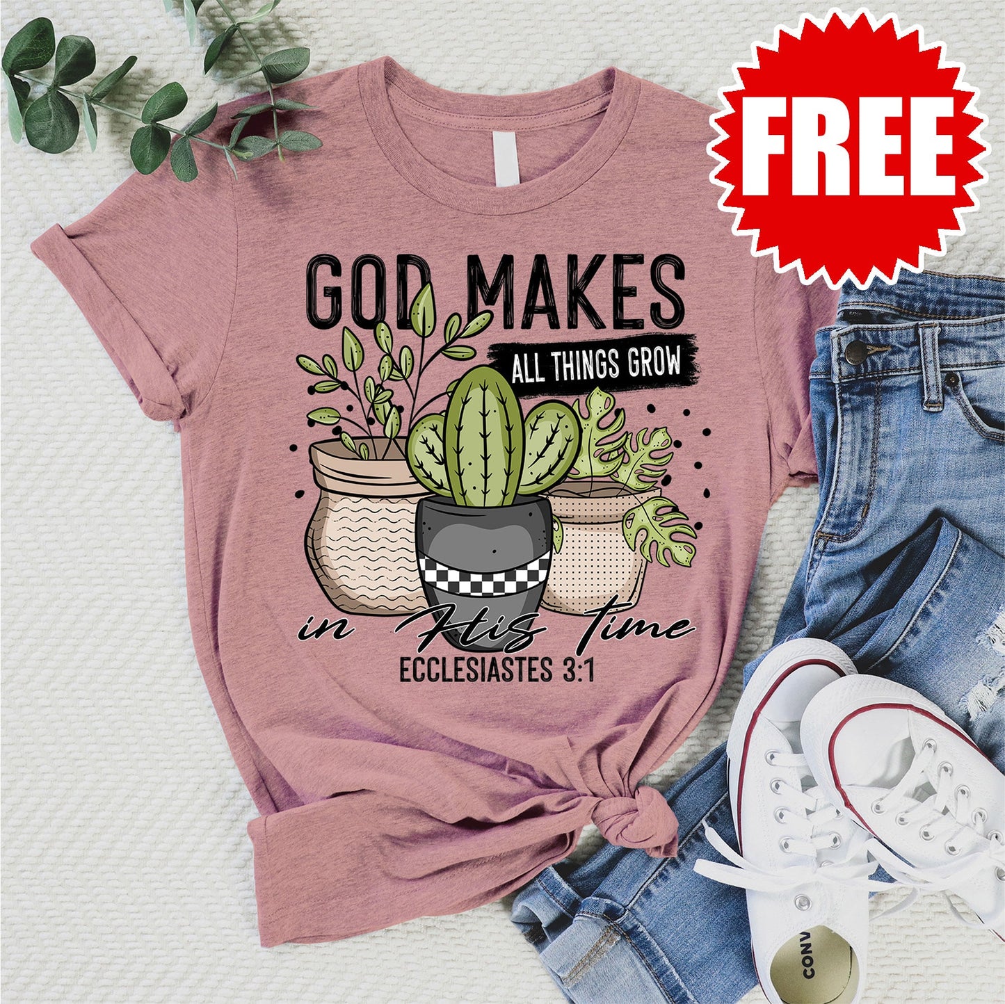 God Makes All Things Grow Tee - Heather Zephyr - 0