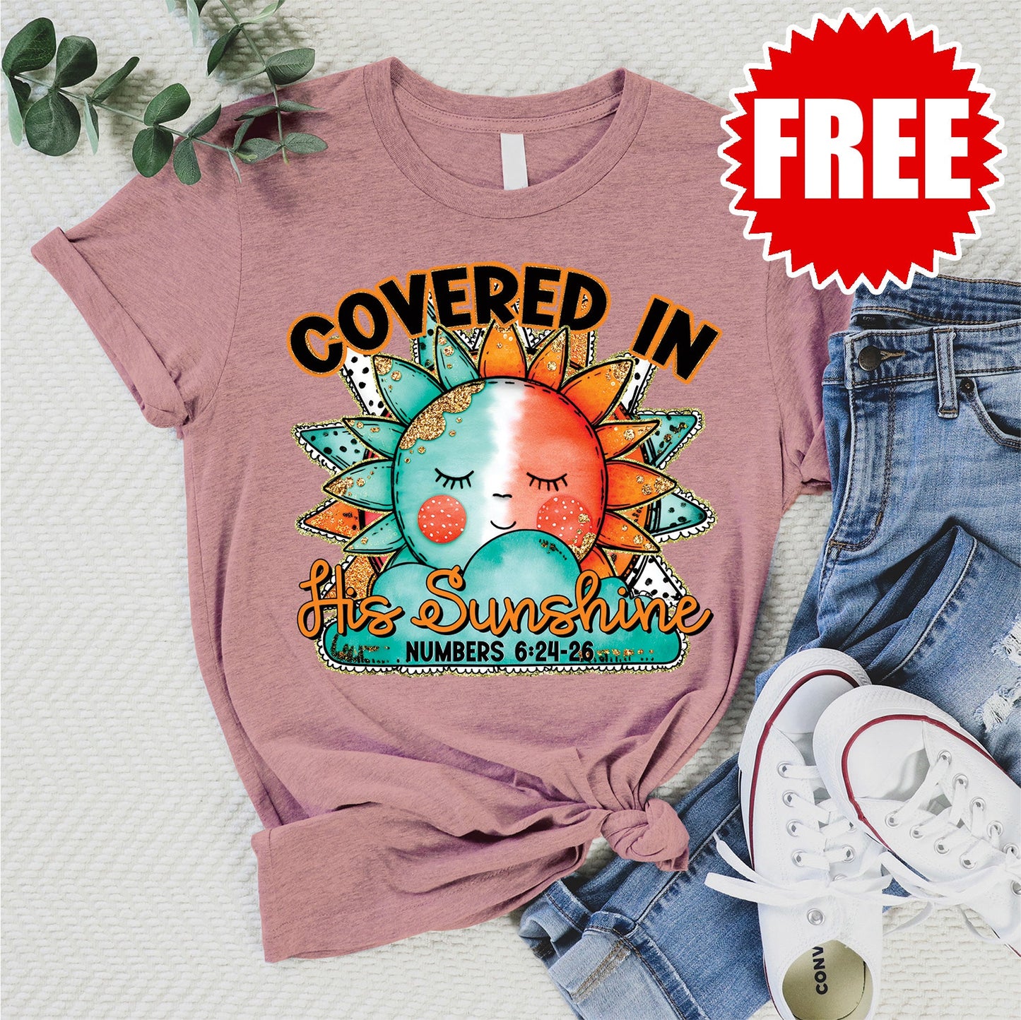 Covered in His Sunshine Tee - Heather Zephyr - 0