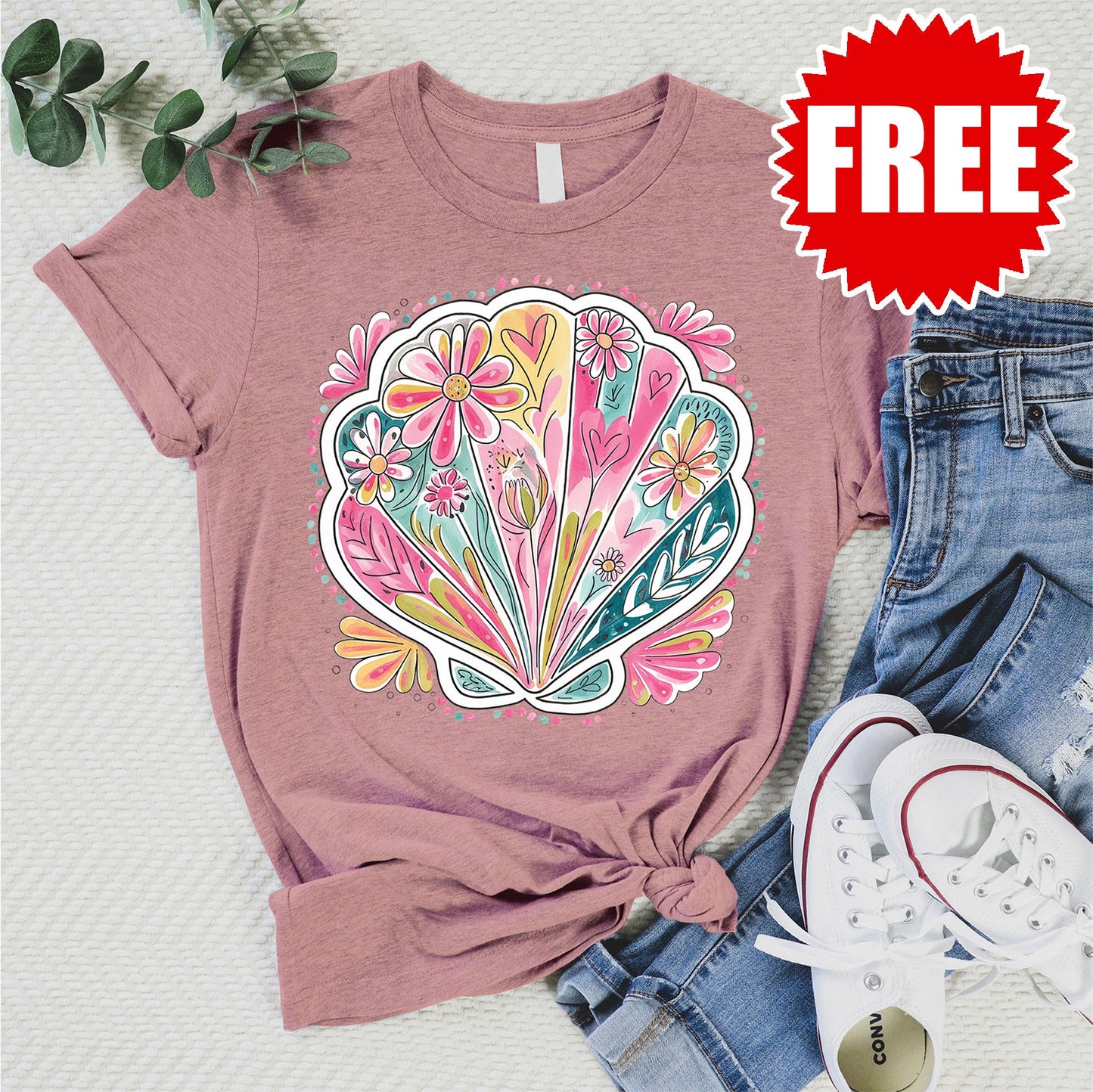 Clam Tee - Heather Zephyr - 0