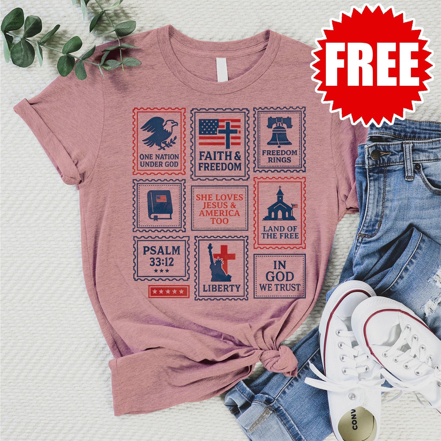 Stamps Tee - Heather Zephyr - 0