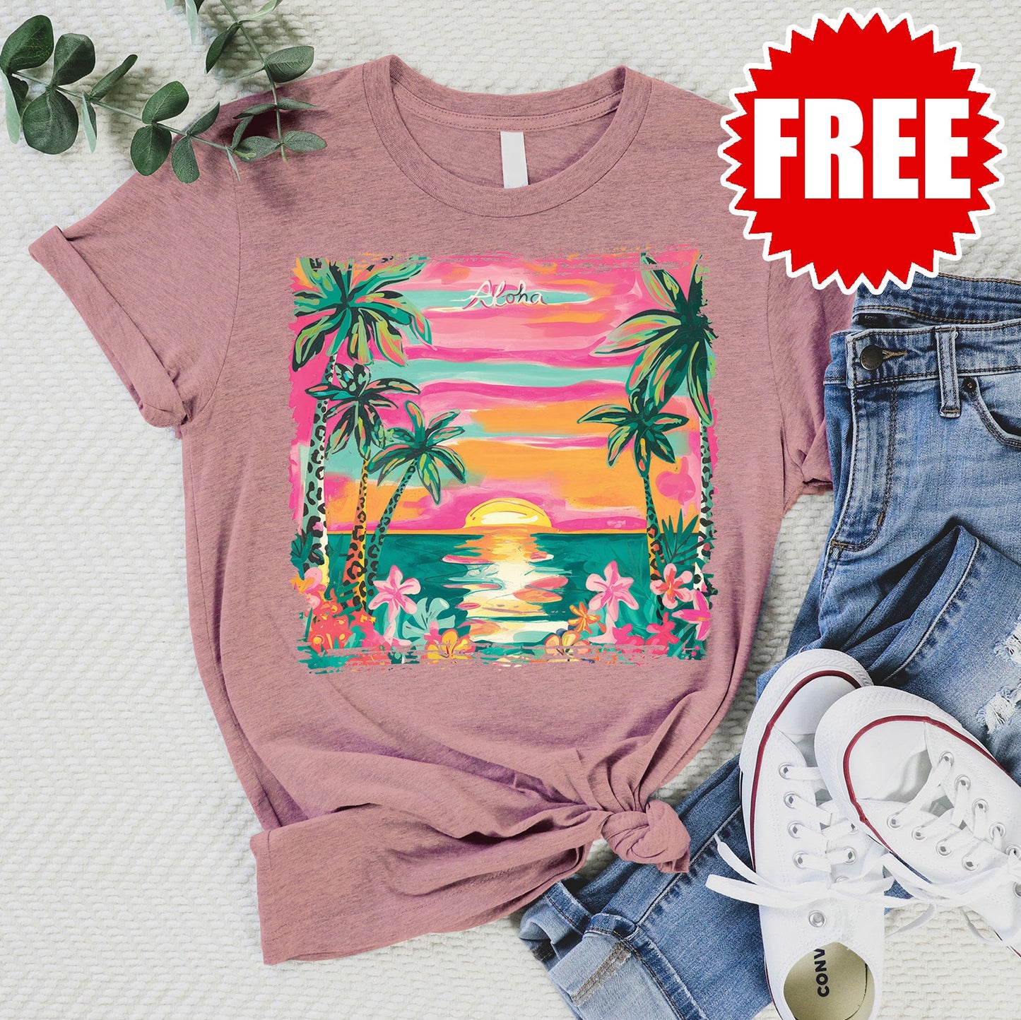 Aloha Tee - Heather Guava - 0