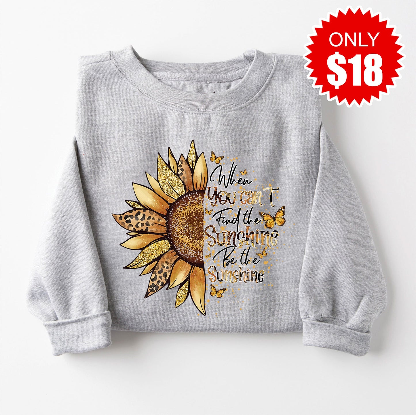 Be the Sunshine Crewneck Sweatshirt - Heather Grey