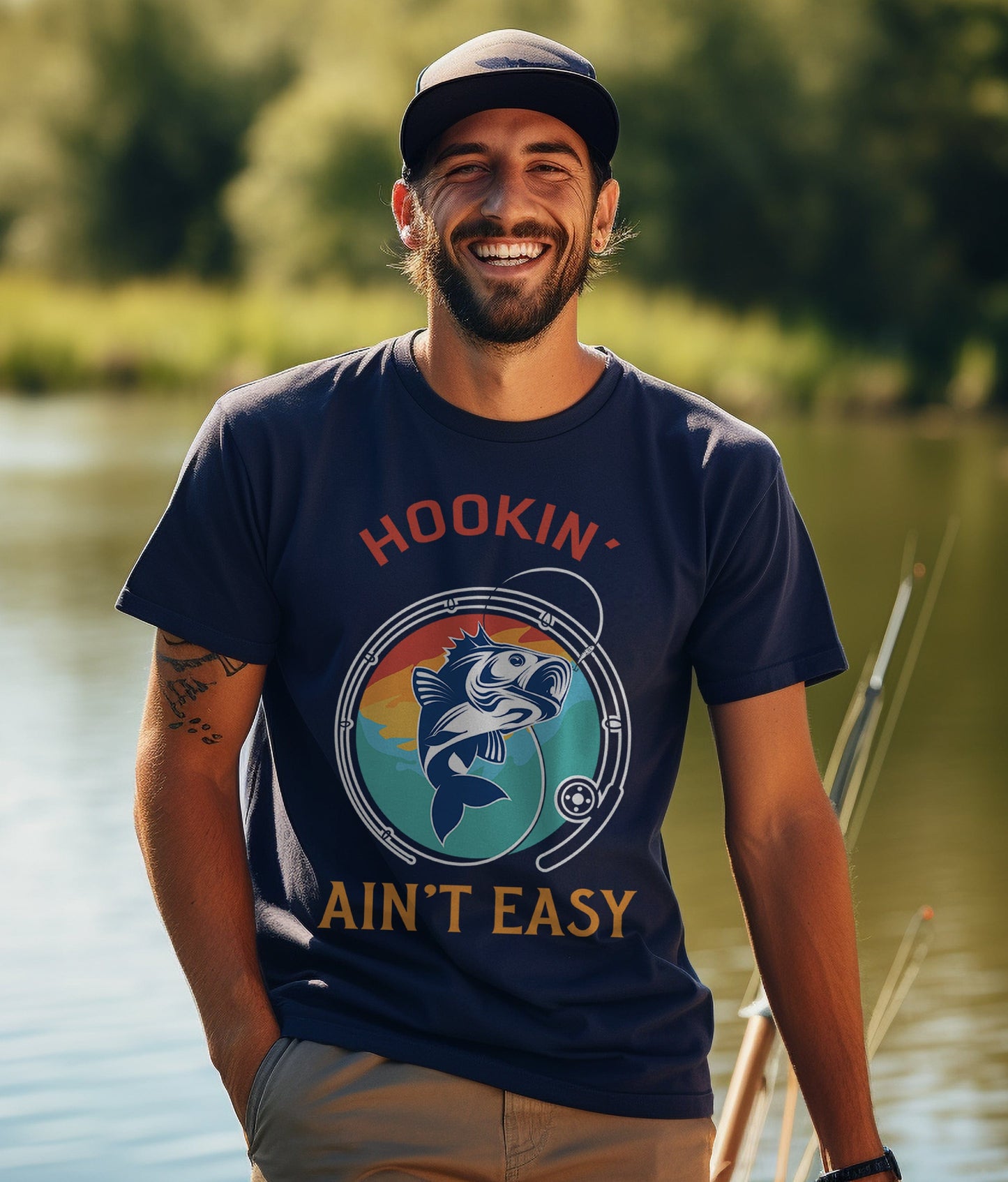 Hookin' Ain't Easy Fishing T-Shirt