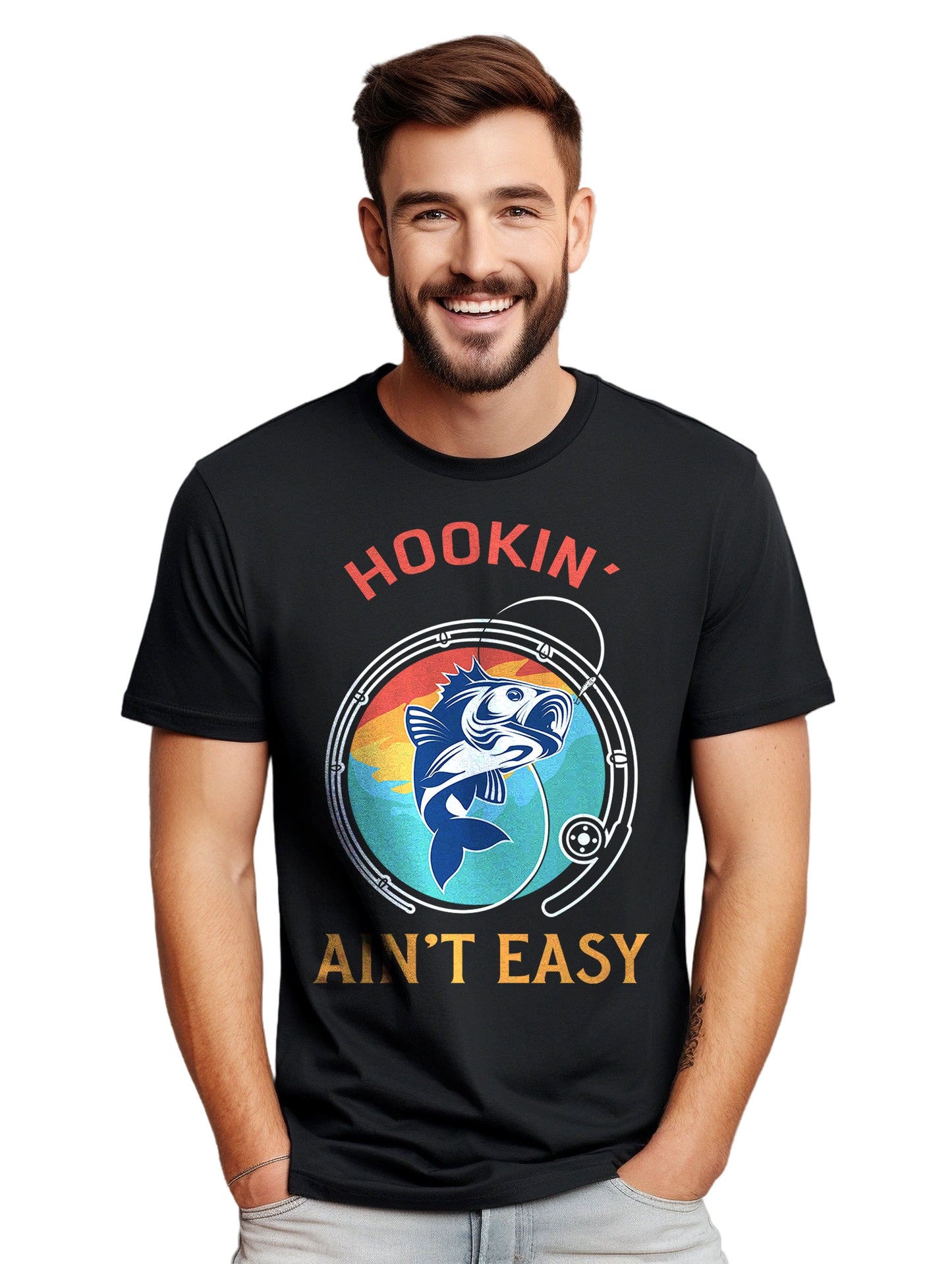 Hookin' Ain't Easy Fishing T-Shirt