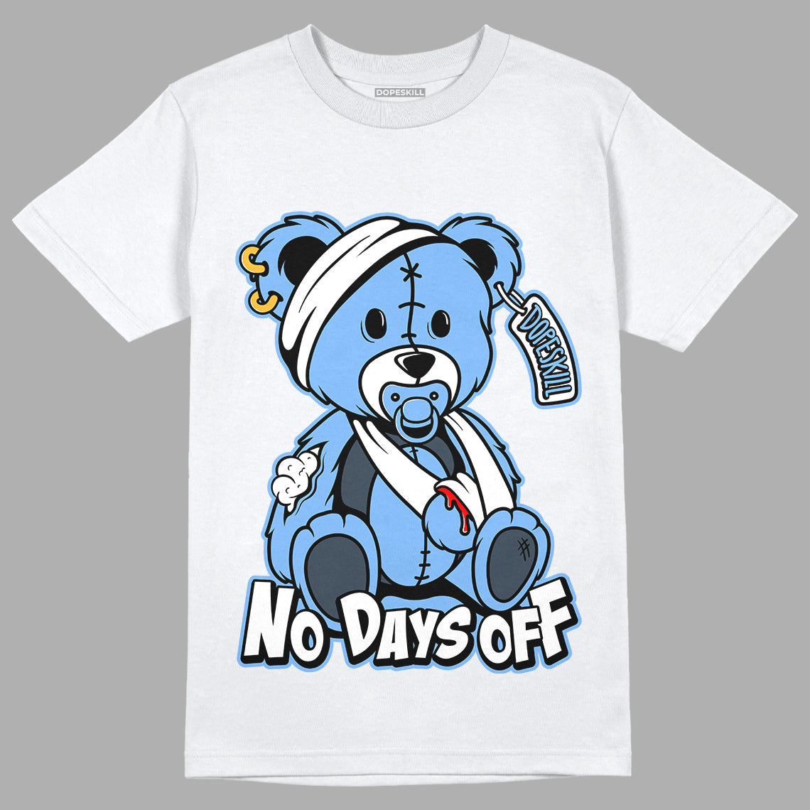 AJ 6 Midnight Navy DopeSkill White T-Shirt Hurt Bear Graphic