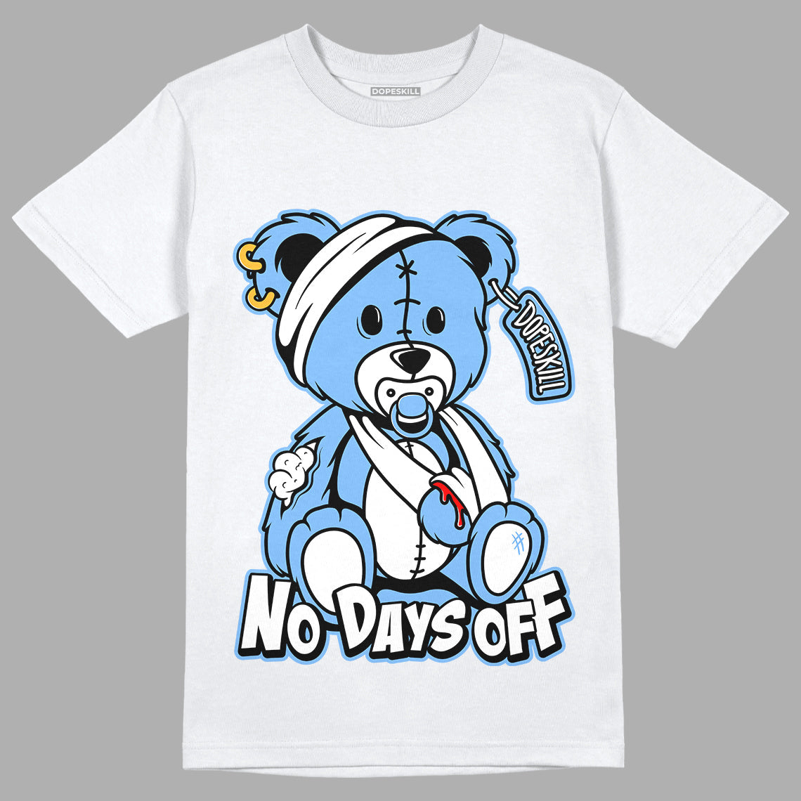 AJ 6 University Blue DopeSkill T-Shirt Hurt Bear Graphic