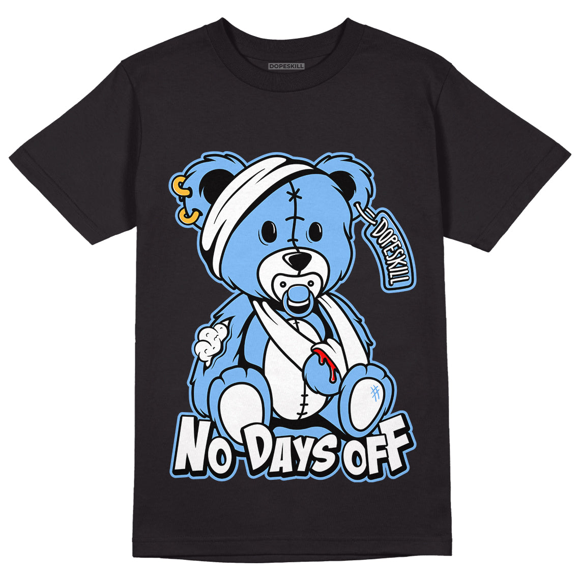 AJ 6 University Blue DopeSkill T-Shirt Hurt Bear Graphic