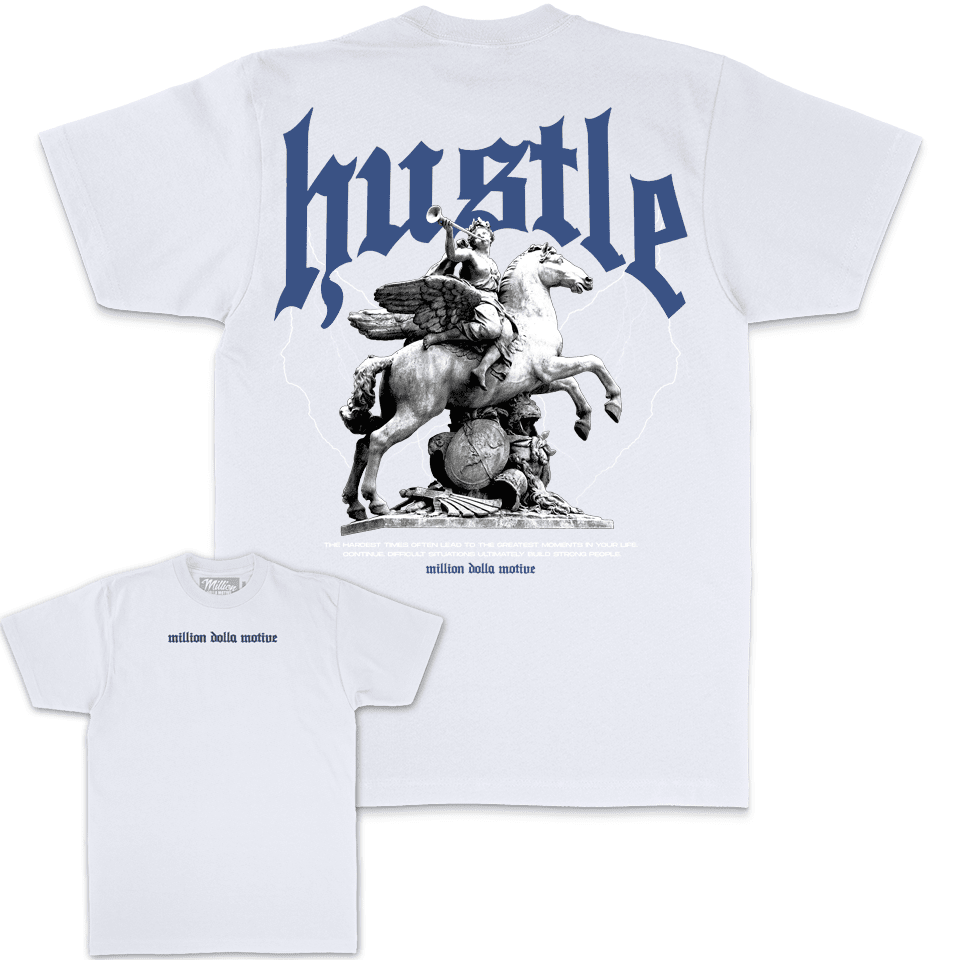 Hustle Builds Strong People - White T-Shirt