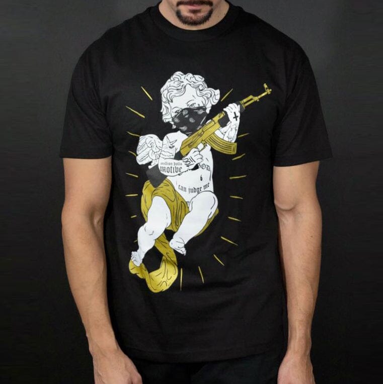 Tattooed Angel - Black T-Shirt