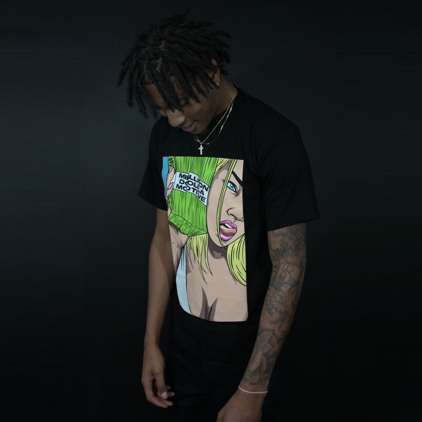 She's Talking Money - Black T-Shirt