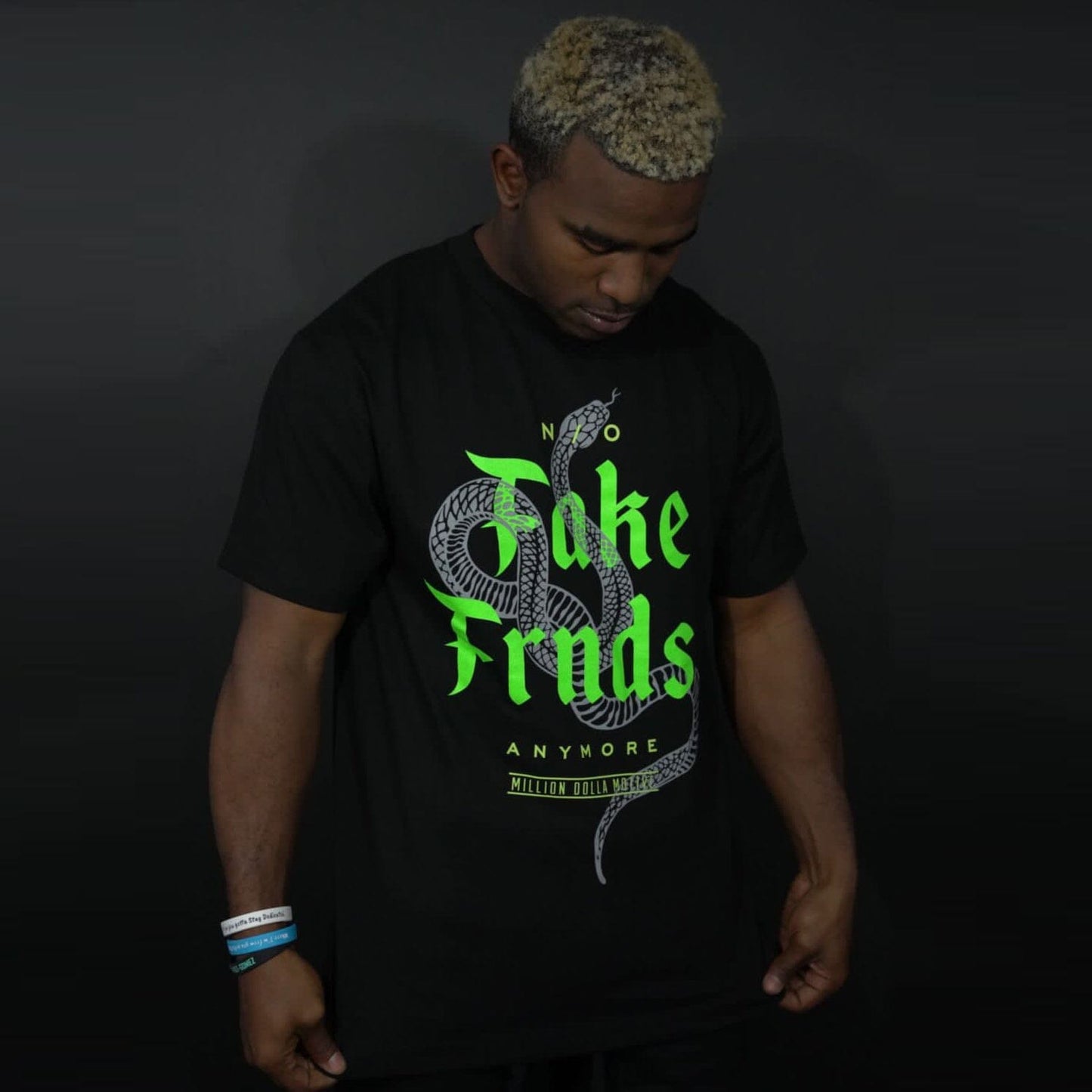 No Fake Friends (Glow In The Dark) - Black T-Shirt