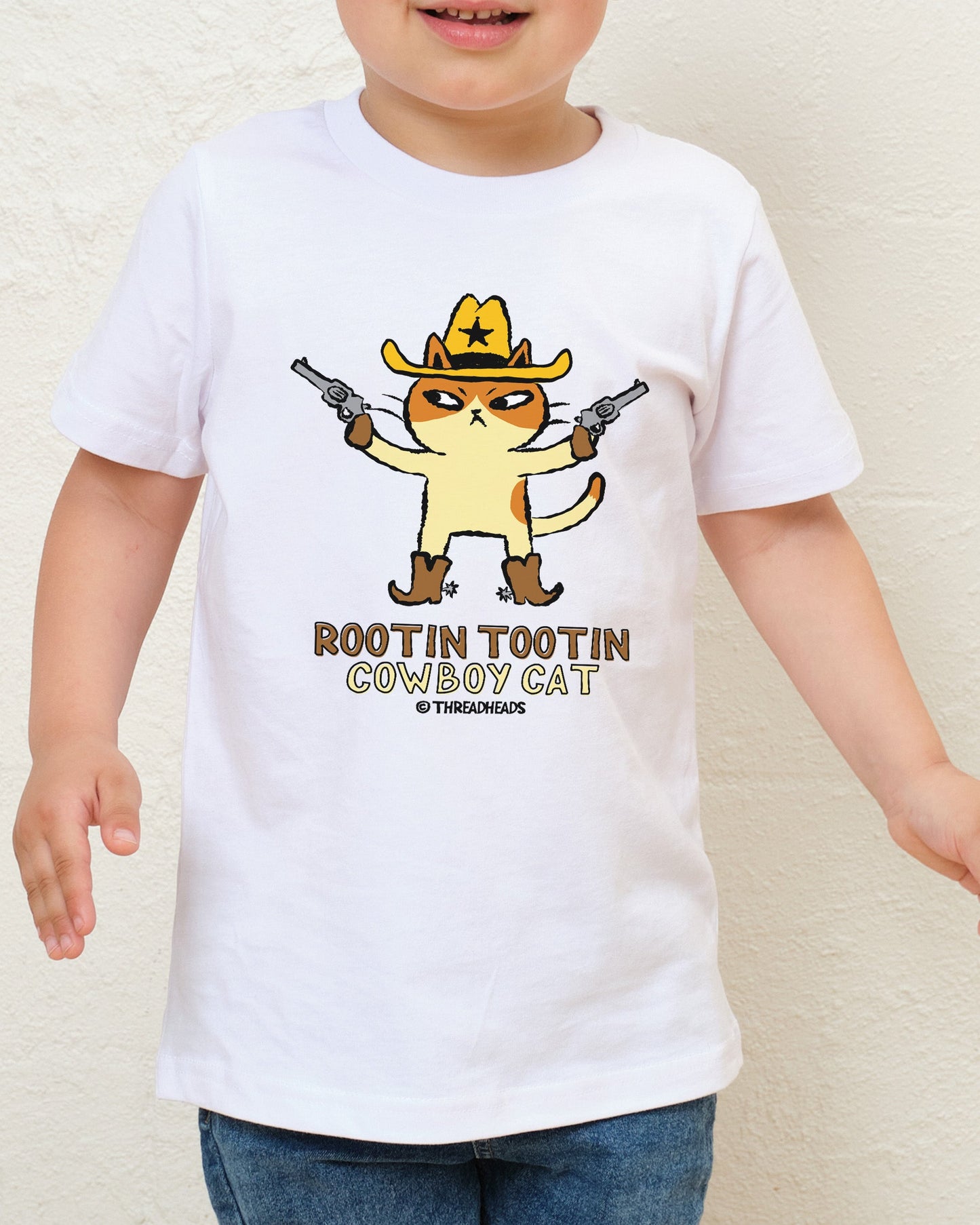 Rootin Tootin Cowboy Cat Kids T-Shirt