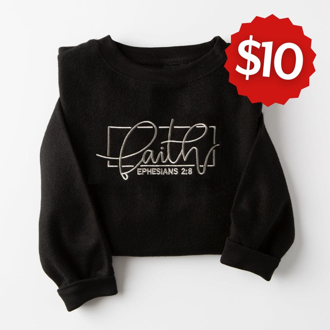 Embroidered Faith Fuzzy Sweatshirt